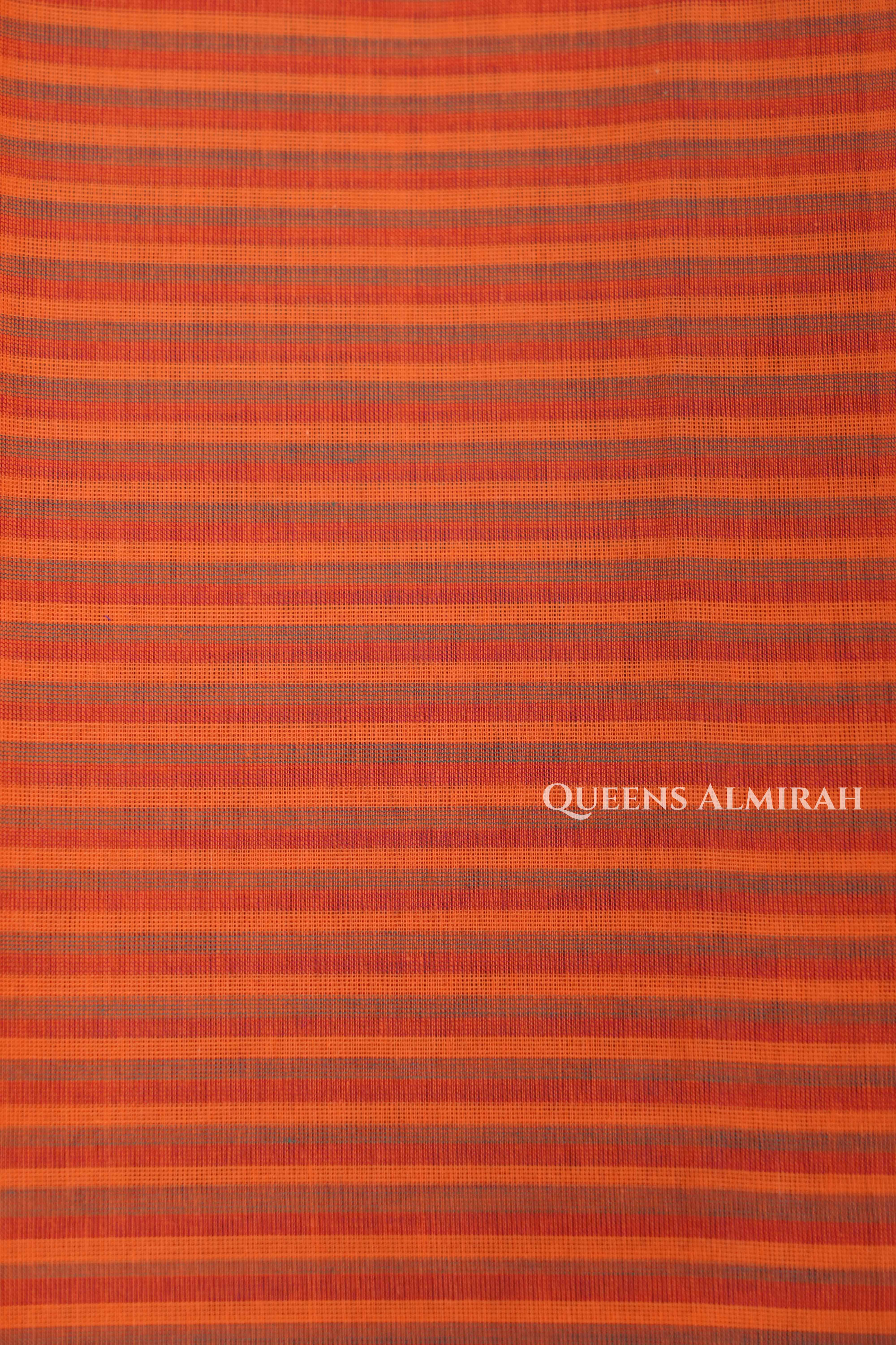 Orange Chettinad Cotton Saree