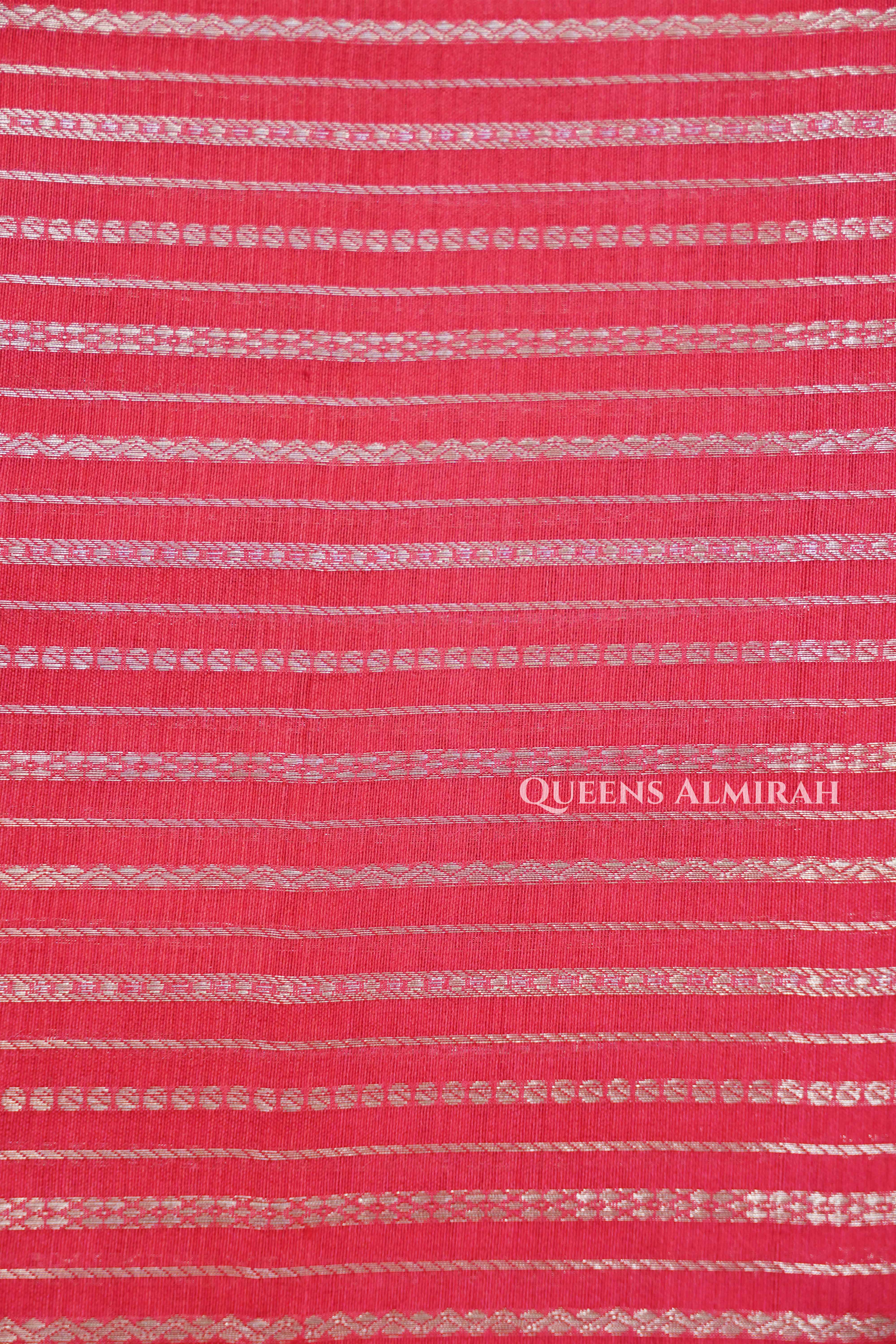 Orange with Navy Blue Chiniya Silk Saree