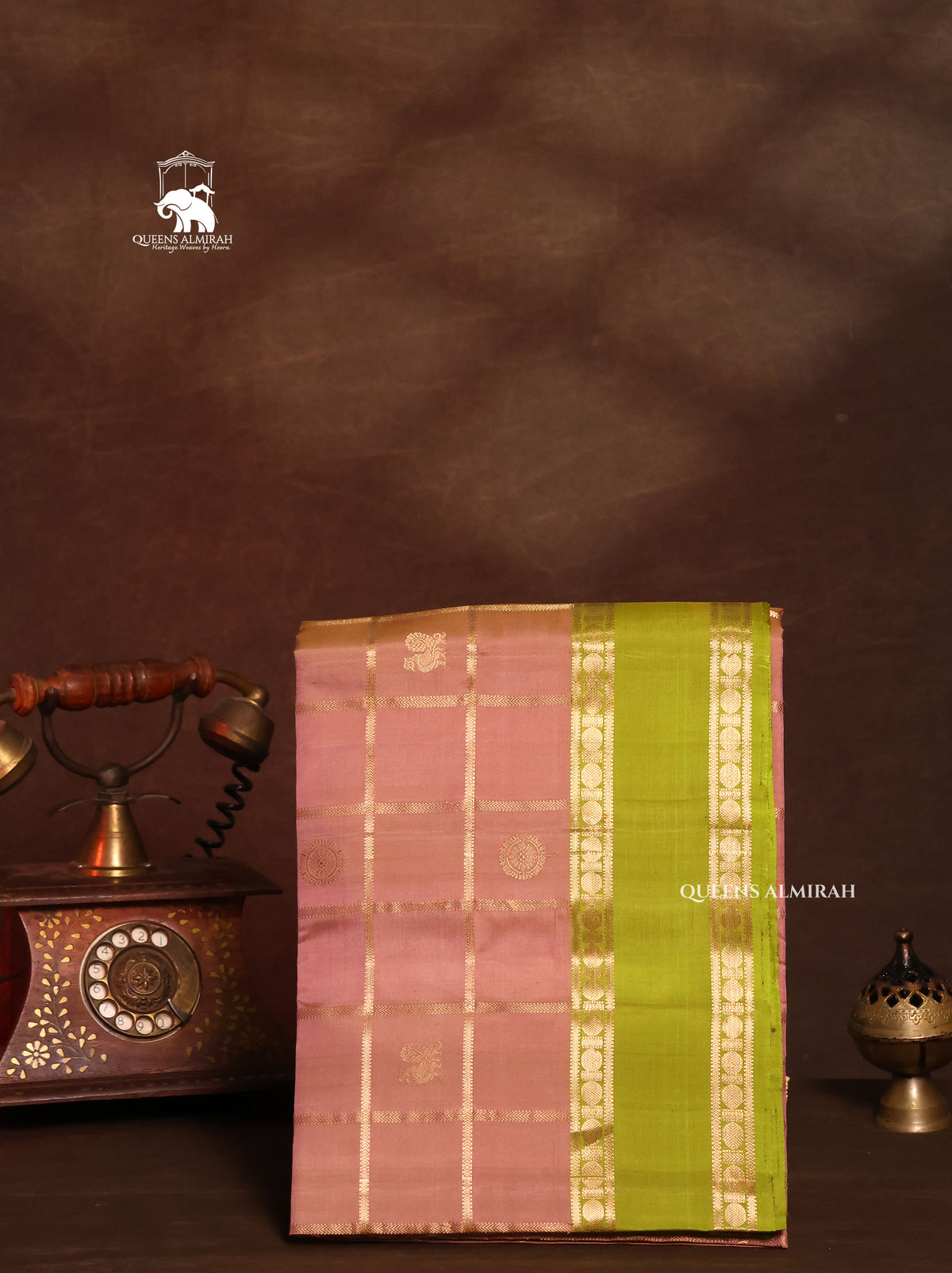 Baby Pink With Green Pure Soft Silk Saree