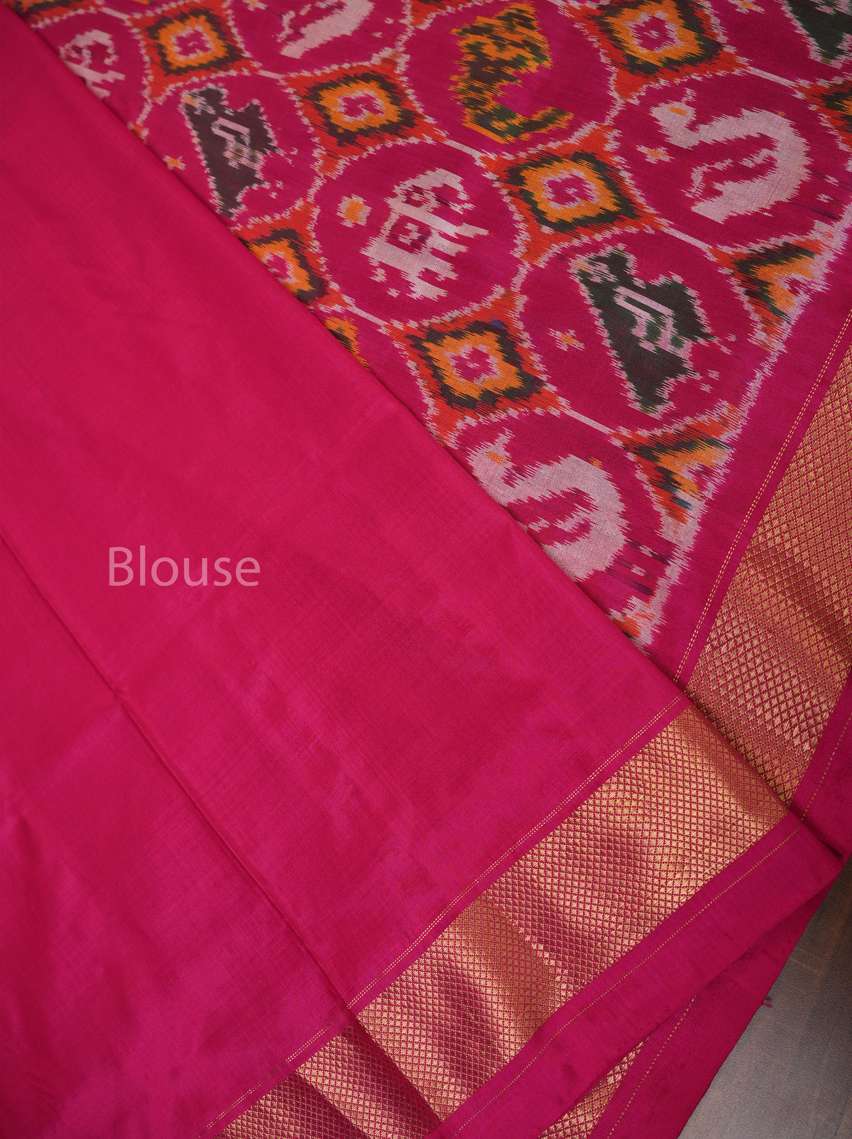 Rani Pink Pochampally Silk Saree