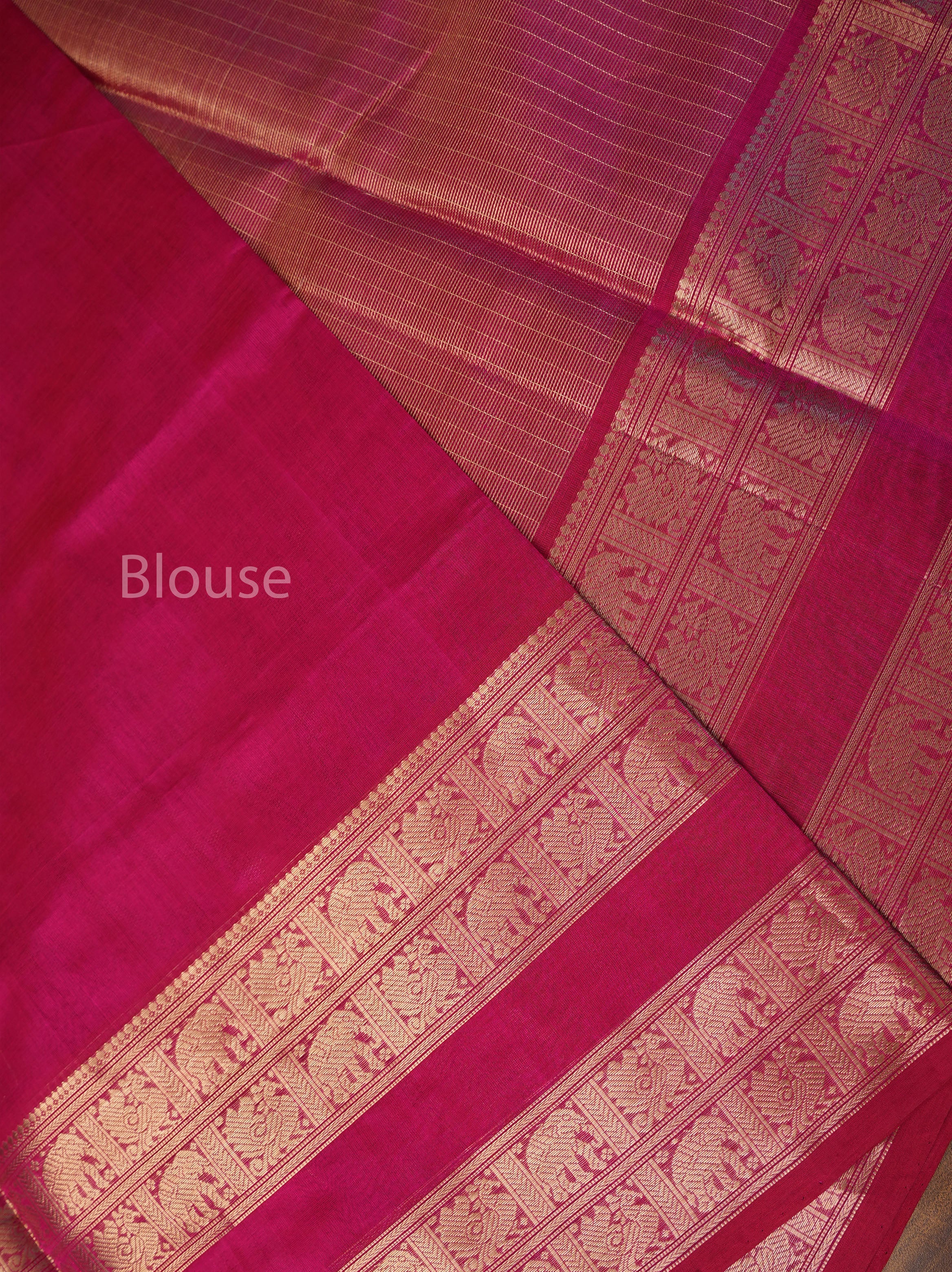 Pink With Golden Chettinad Silk Cotton Saree