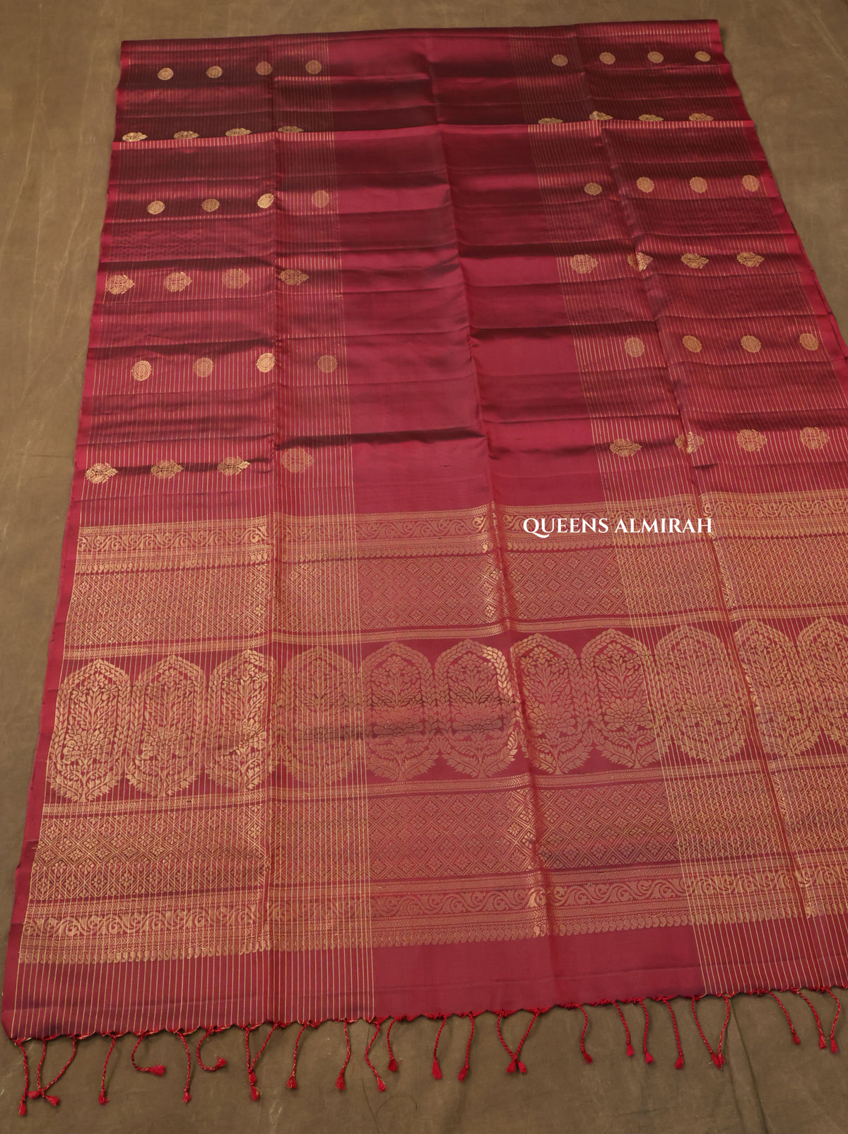 Dark Maroon Pure Soft Silk Saree