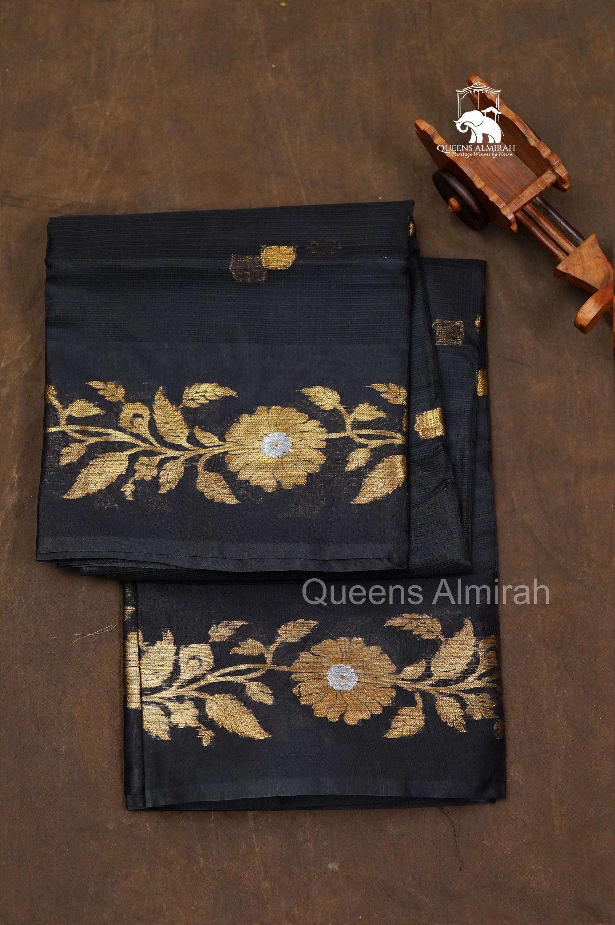 Black Semi Kota Silk Cotton Saree