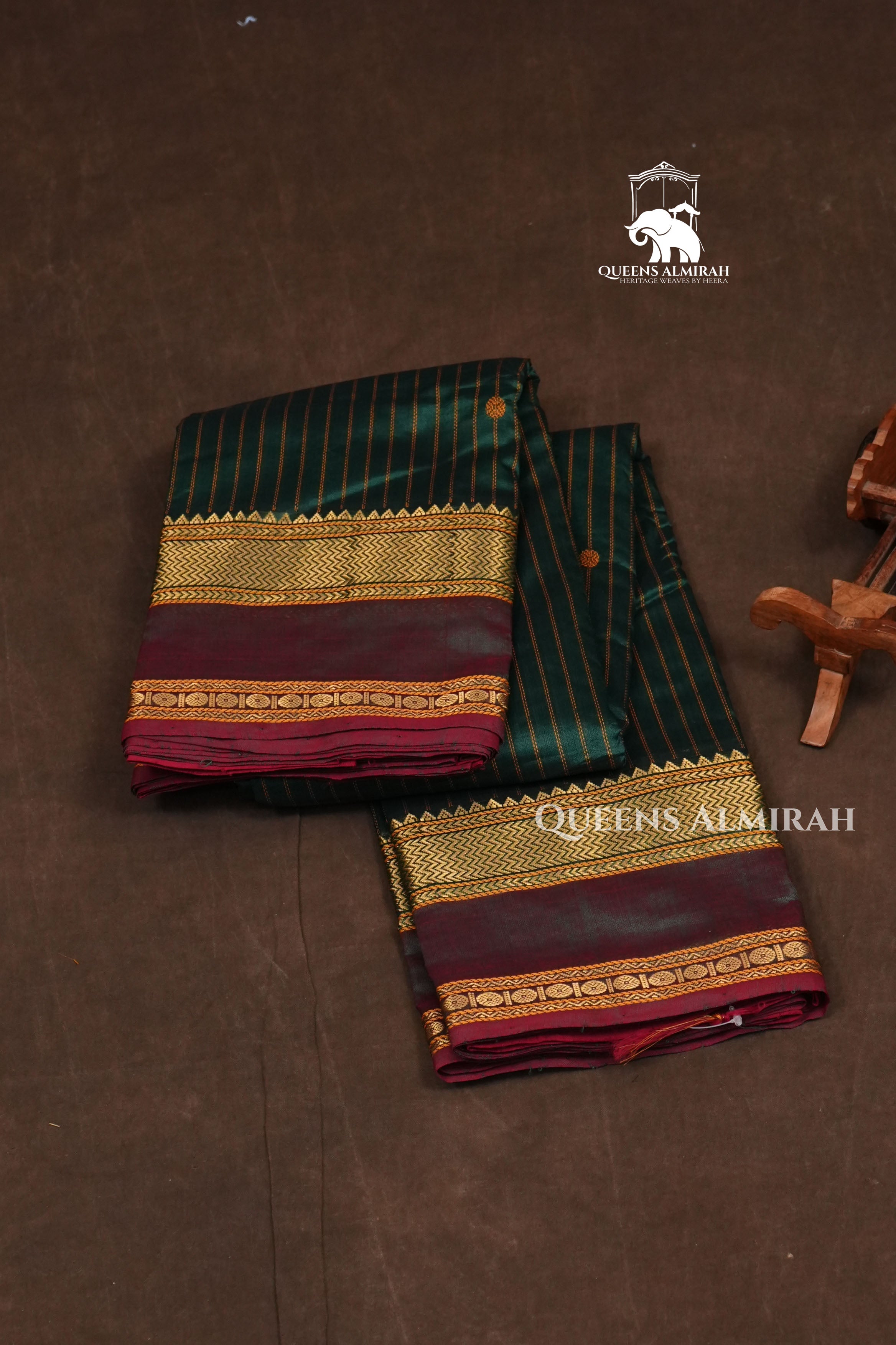 Dark Green With Maroon