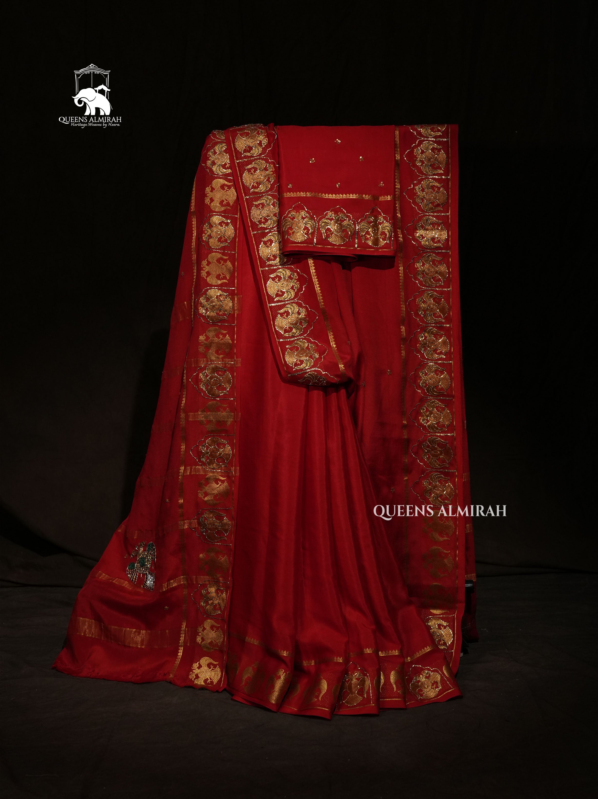 Red Designer Pure Mysore Silk Saree