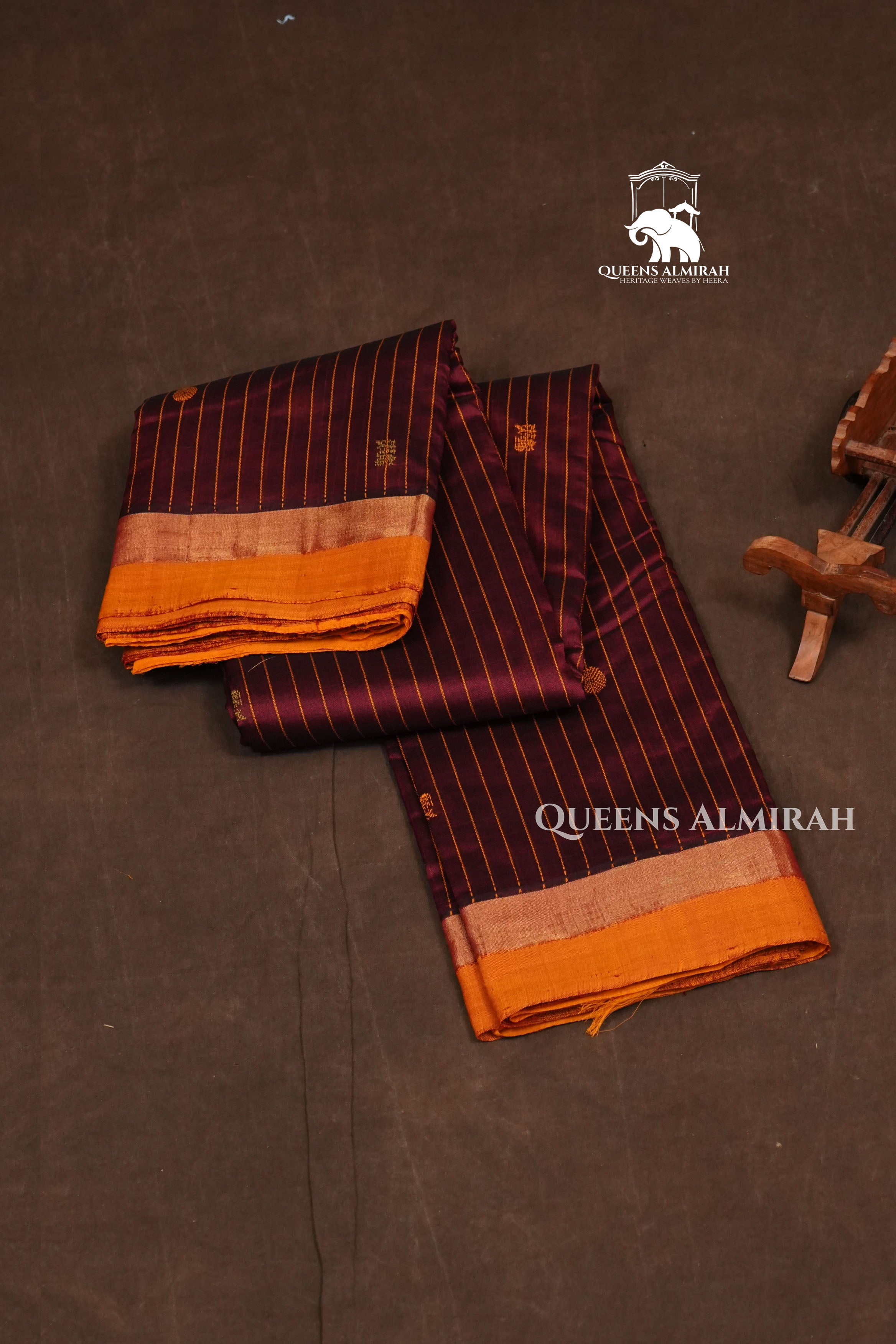 Wine Red With Orange Budget Silk Cotton Saree