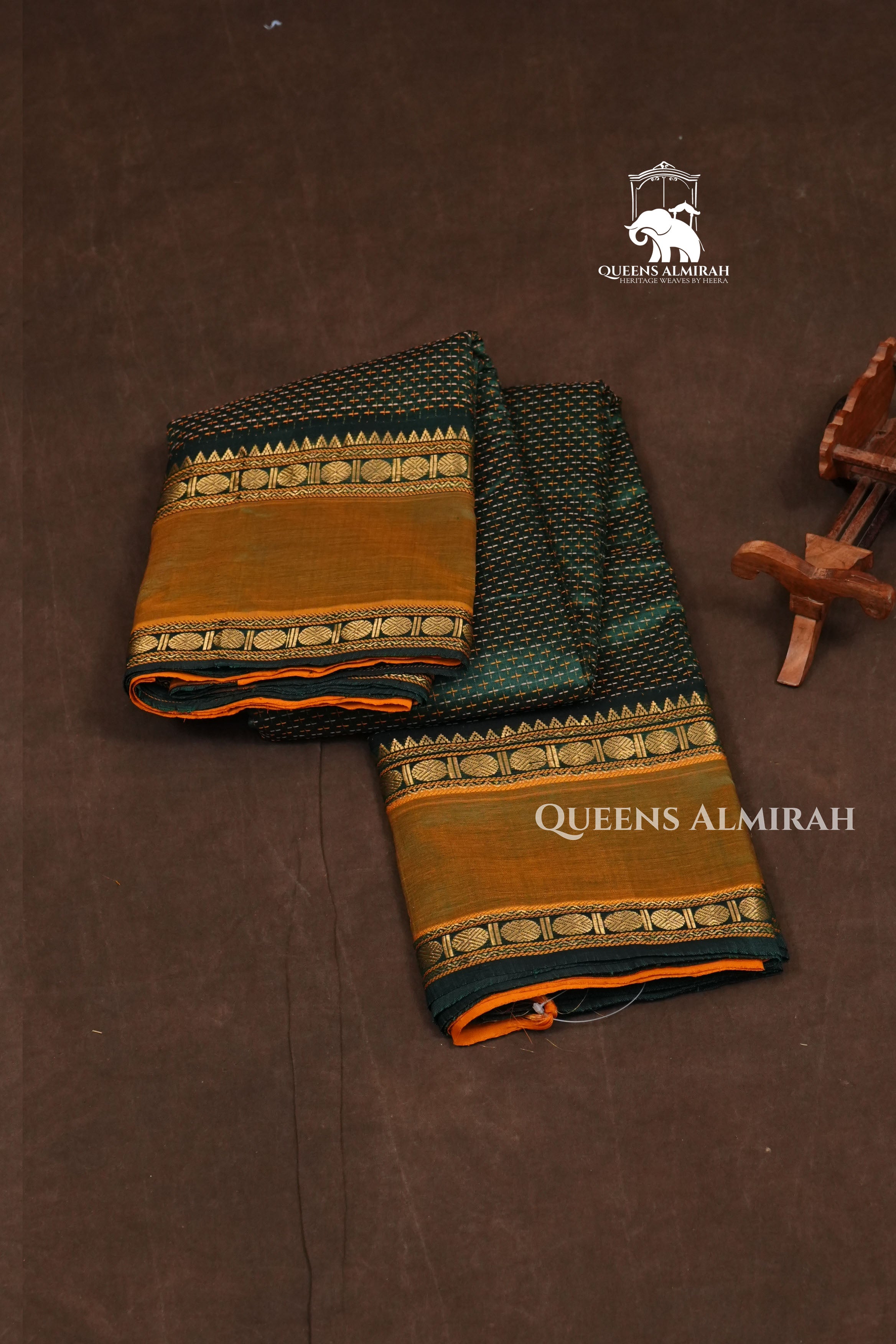 Dark Green Budget Silk Cotton Saree