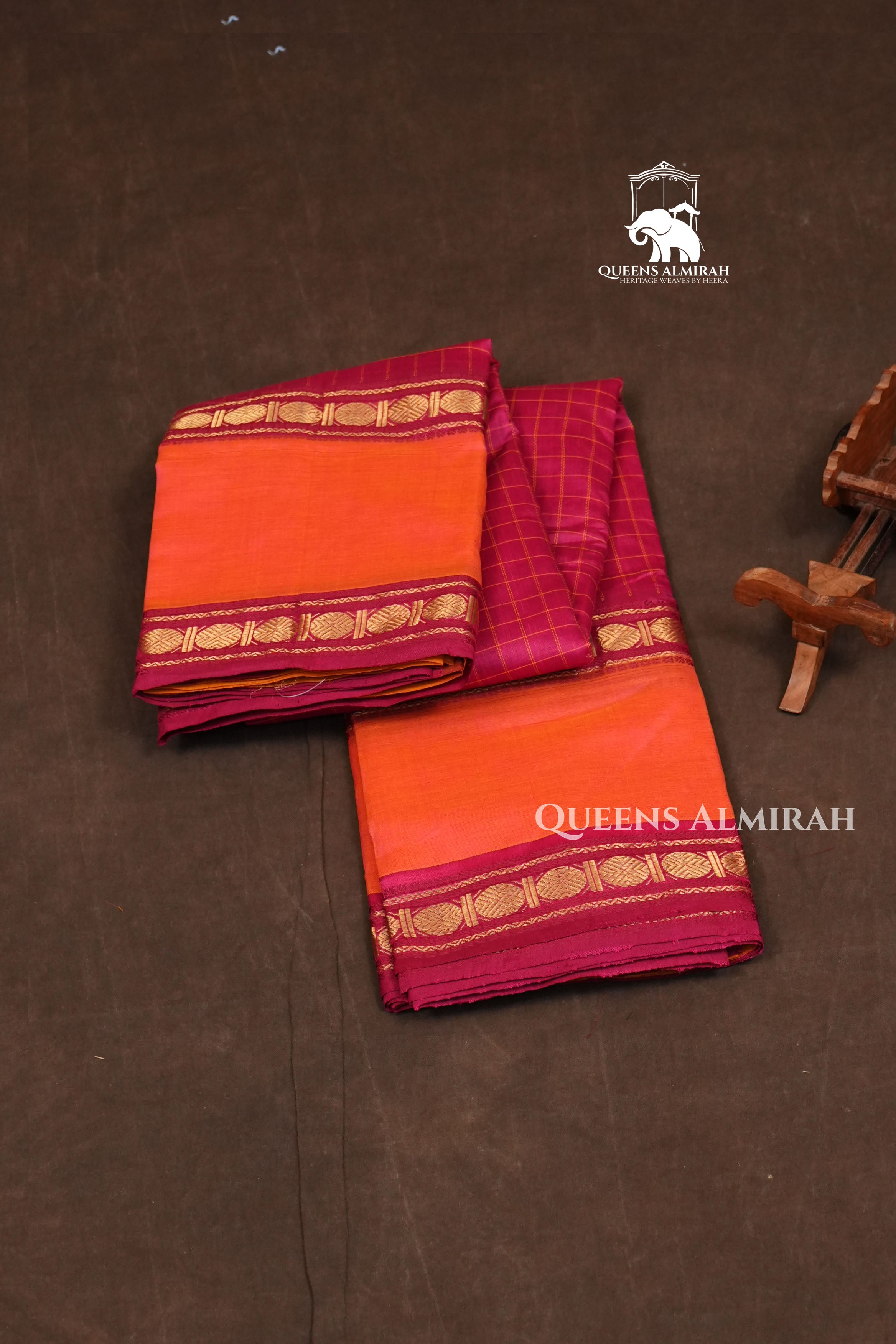 Pink With Orange Budget Silk Cotton Saree