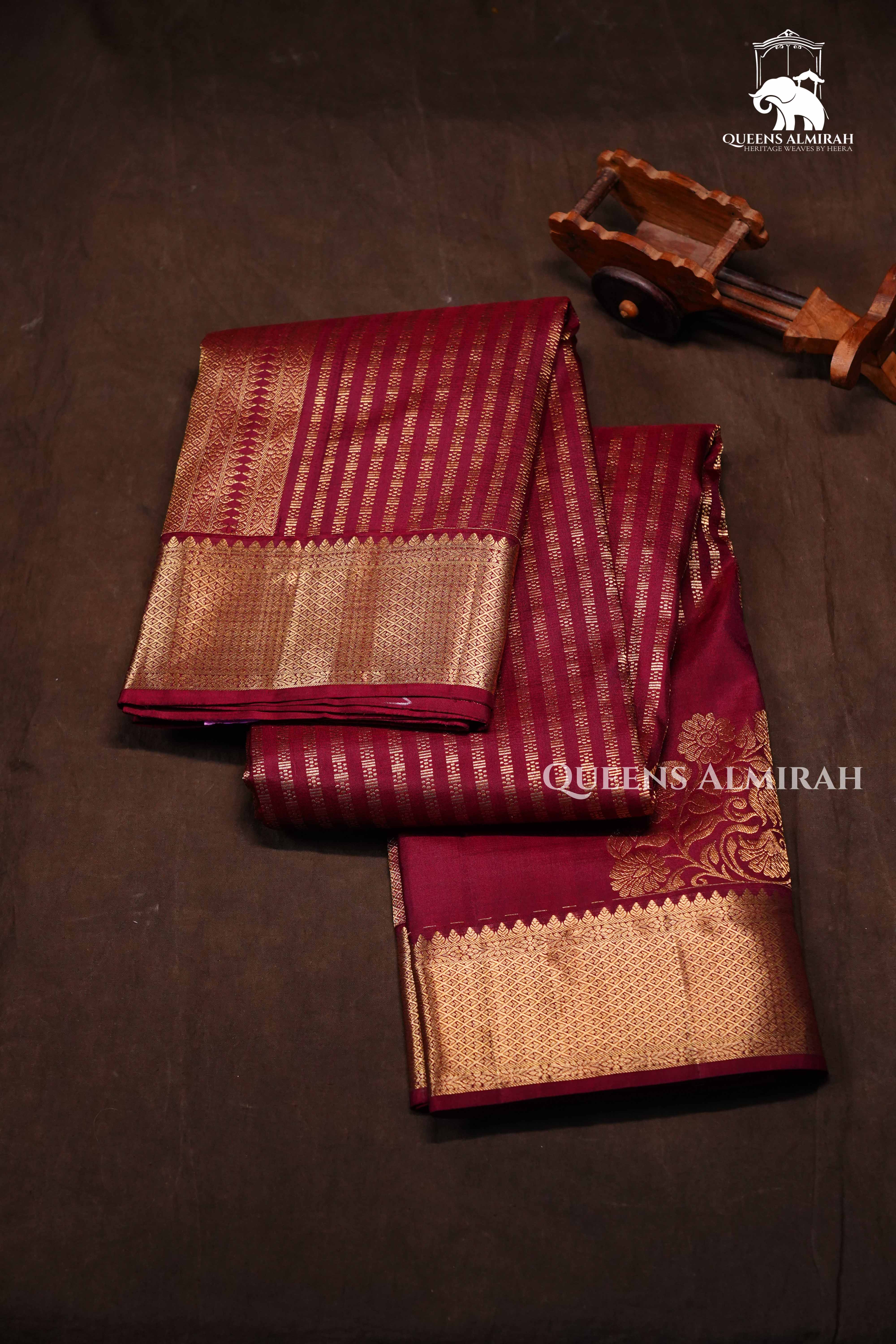 Maroon Pure Kanchivaram Silk Saree