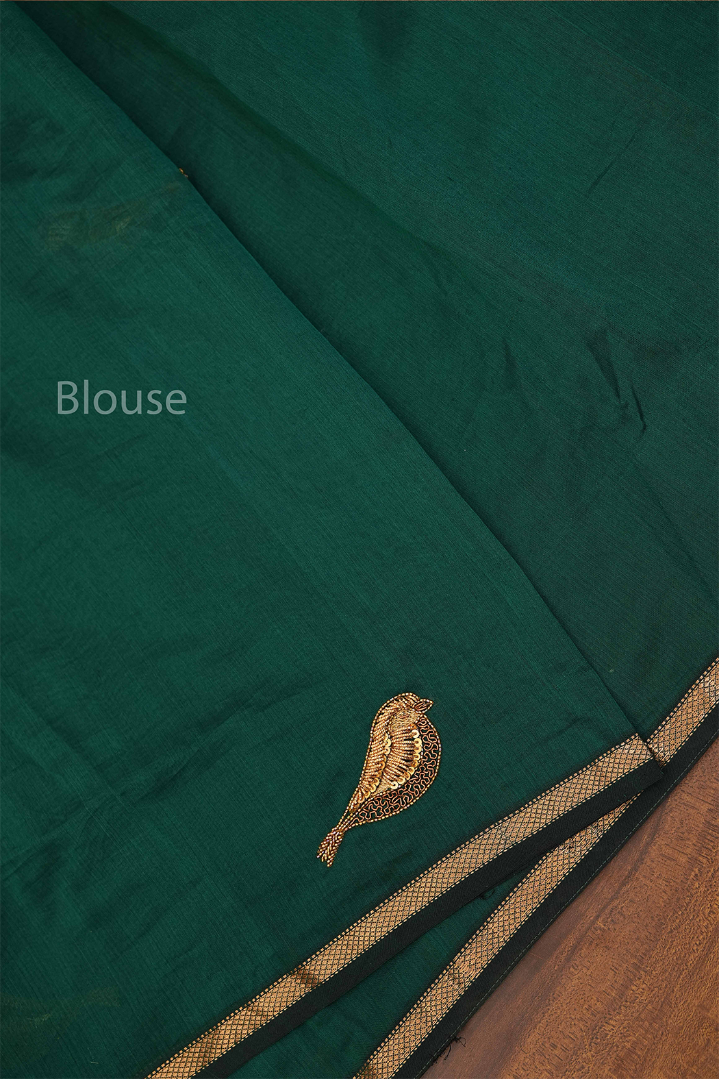 Emerald Green Singara Chittu Handloom Maheshwari Silk Cotton Saree