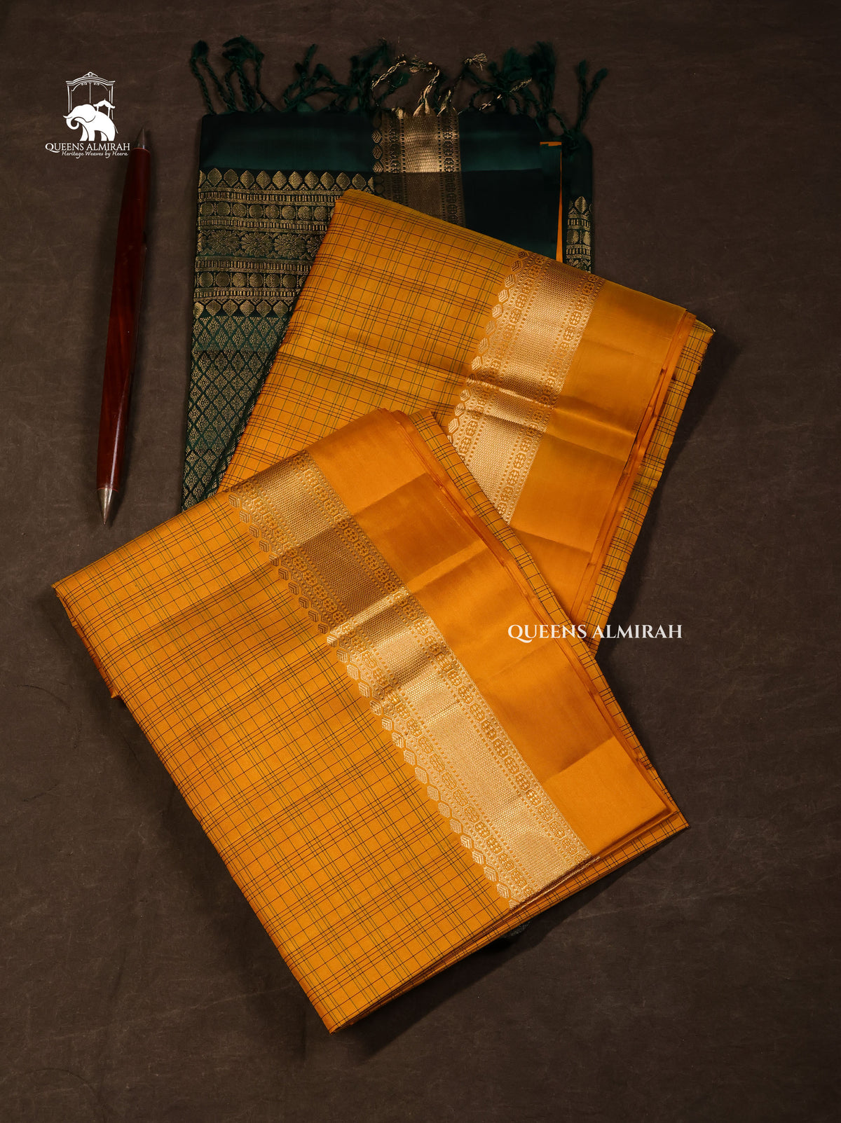 Yellow With Green Pure Soft Silk Saree