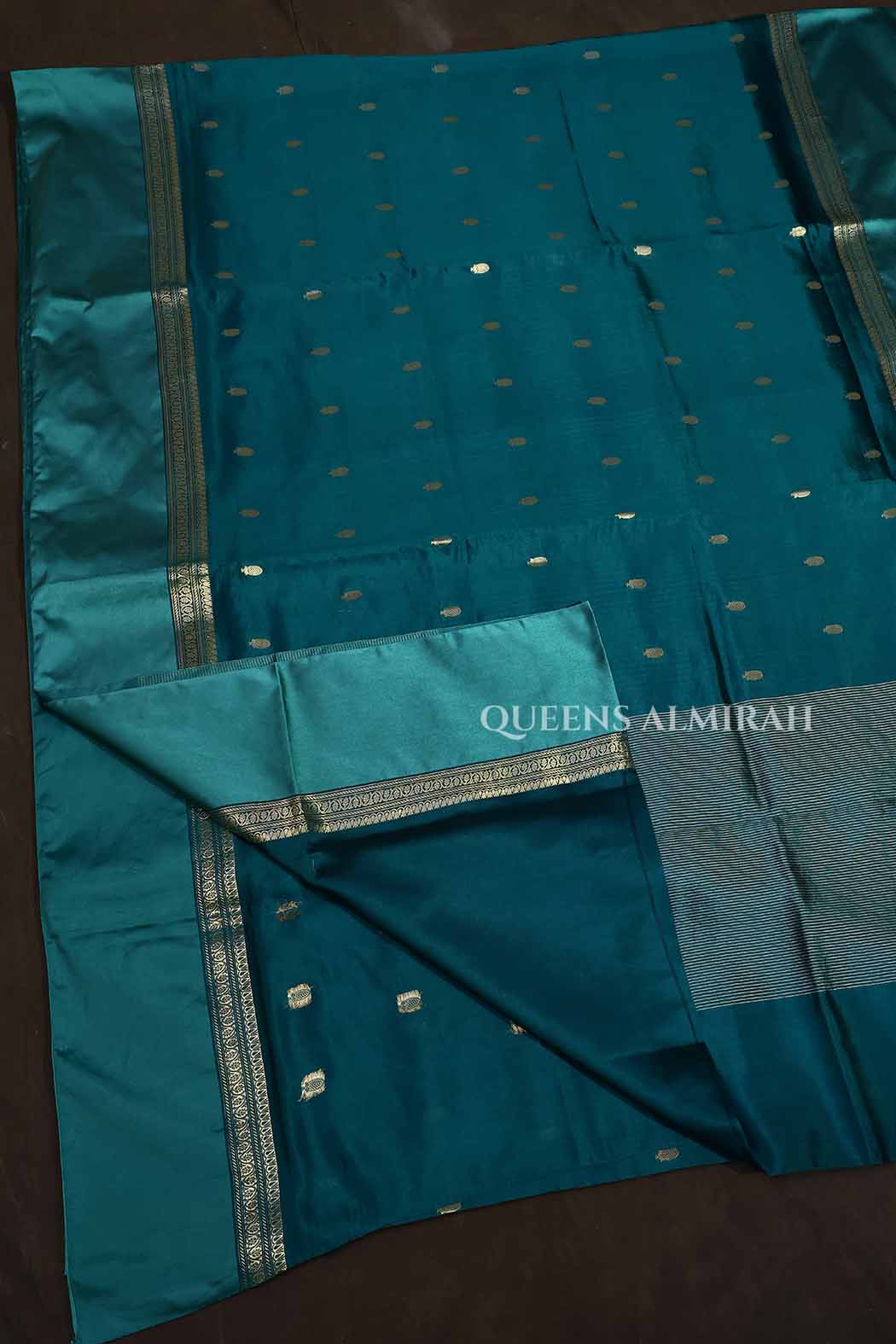 Dark Green Pure Banarasi Soft Silk Saree