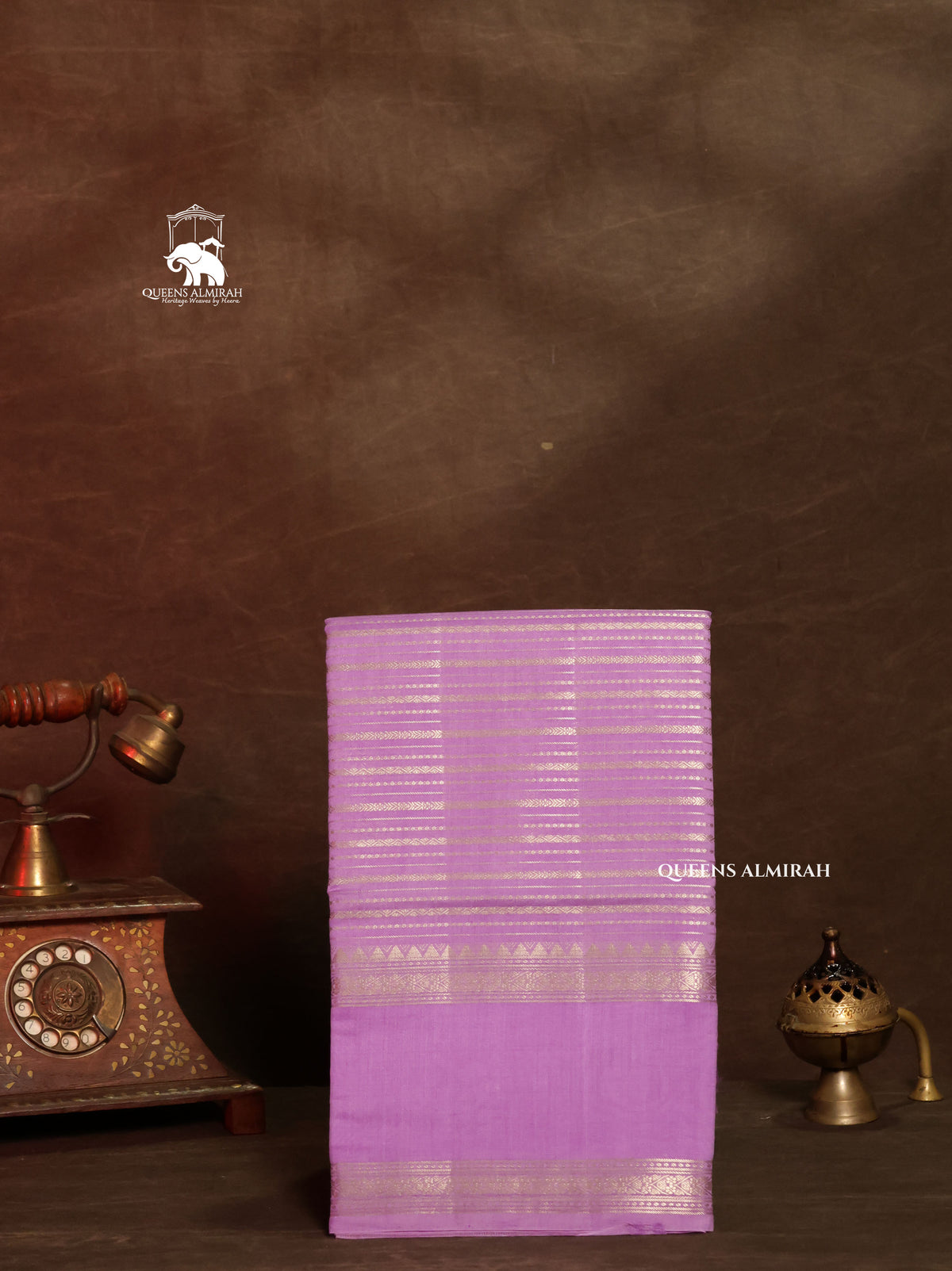 Lilac Pink Chiniya Silk Saree