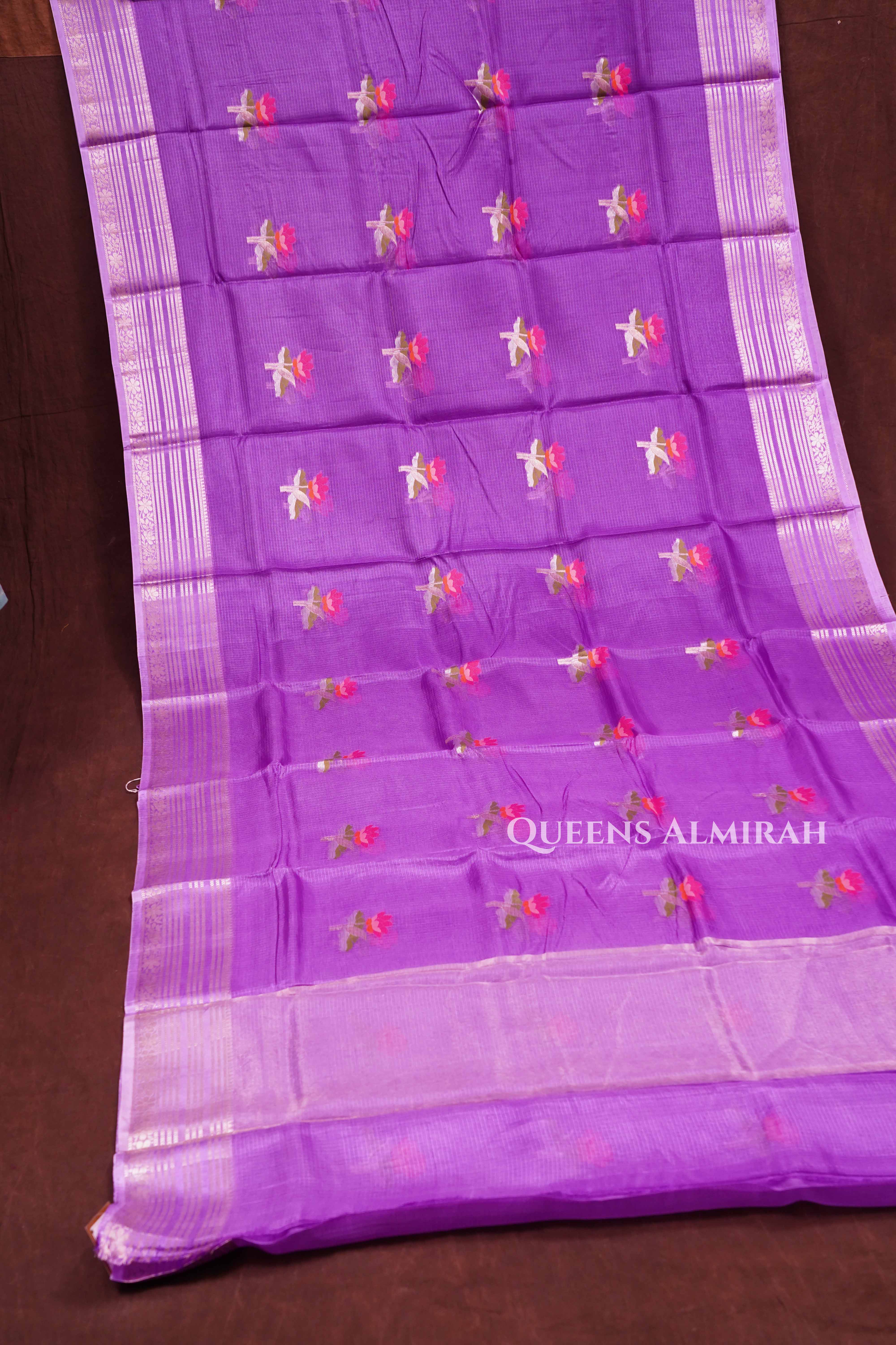 Lavender Pure Kota Silk Saree