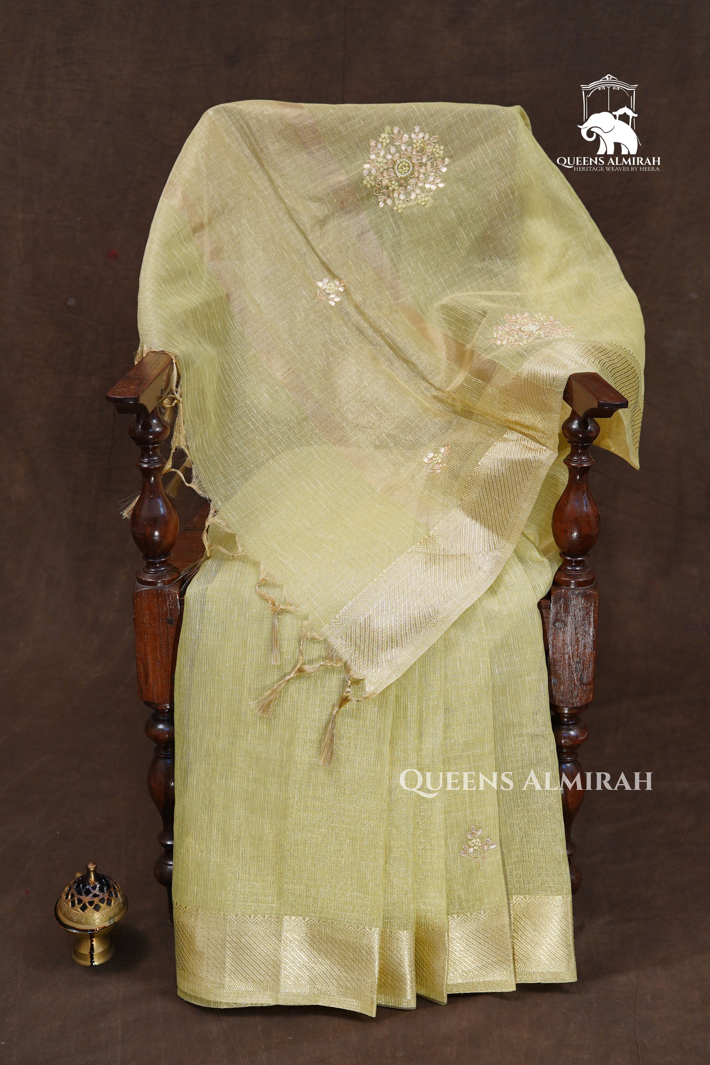 Pastel Green Kota Tissue Saree