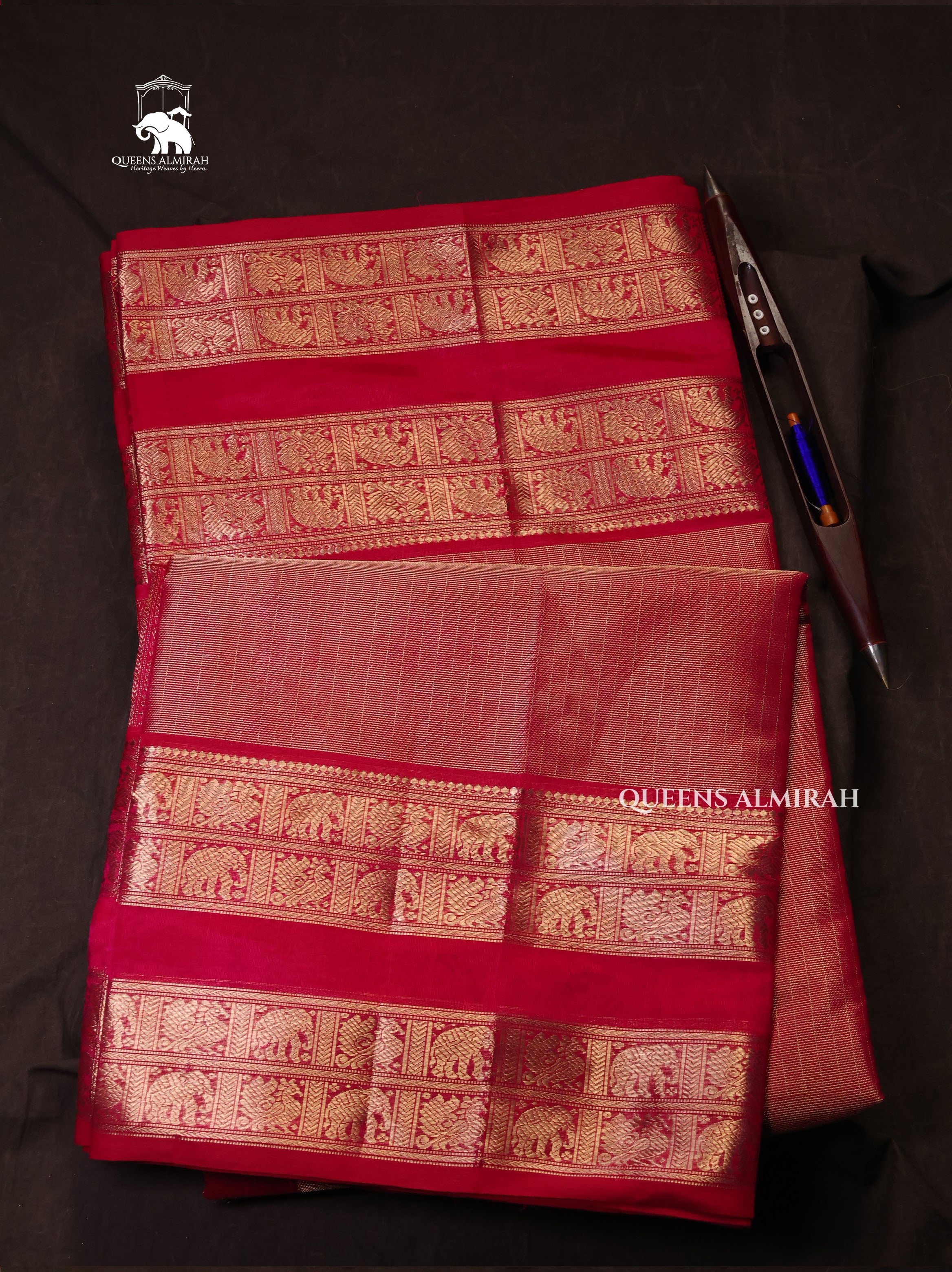 Pink With Golden Chettinad Silk Cotton Saree