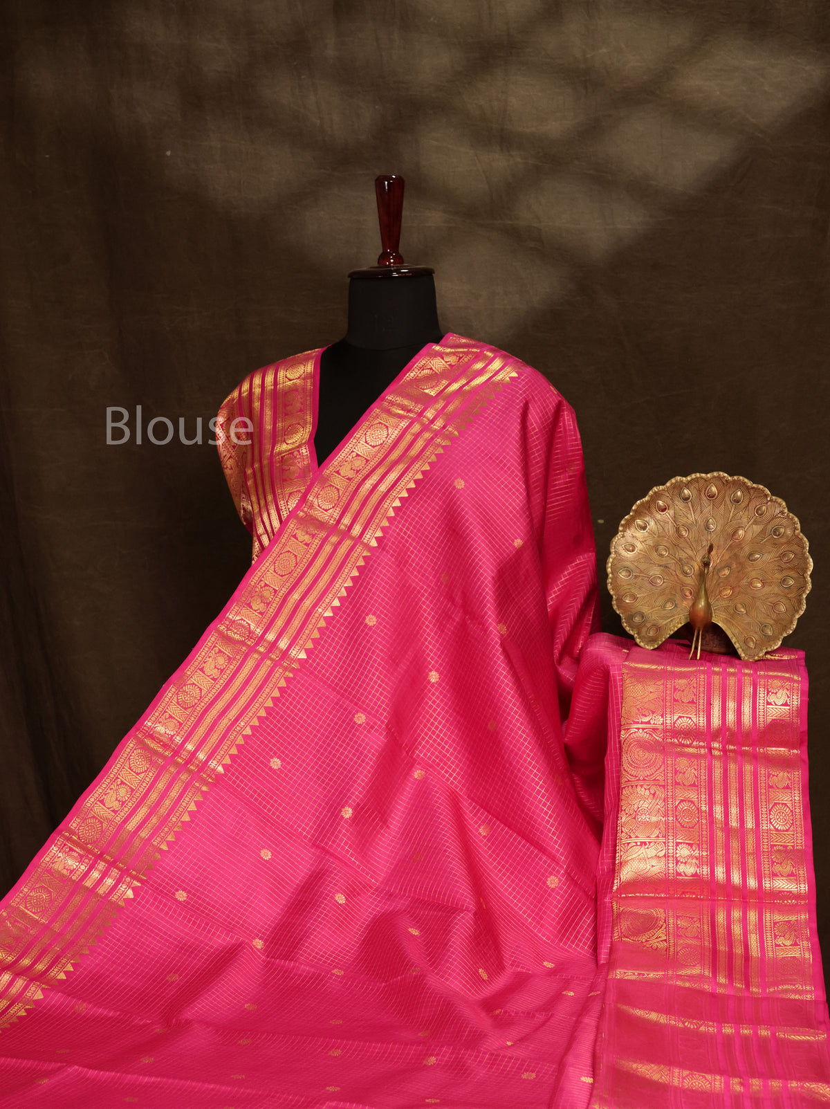Rani Pink Pure Kanchivaram Silk Saree