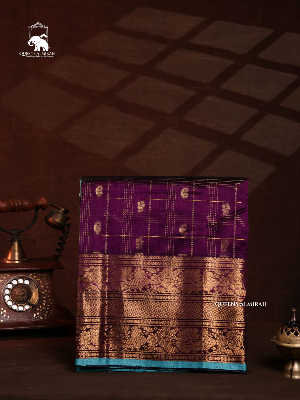 Dark Purple Pure Silk Cotton Saree