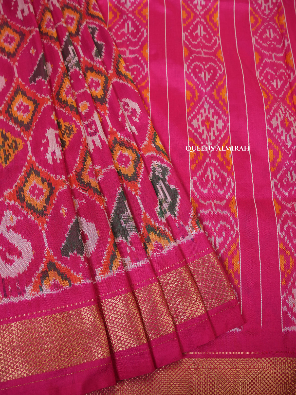 Rani Pink Pochampally Silk Saree