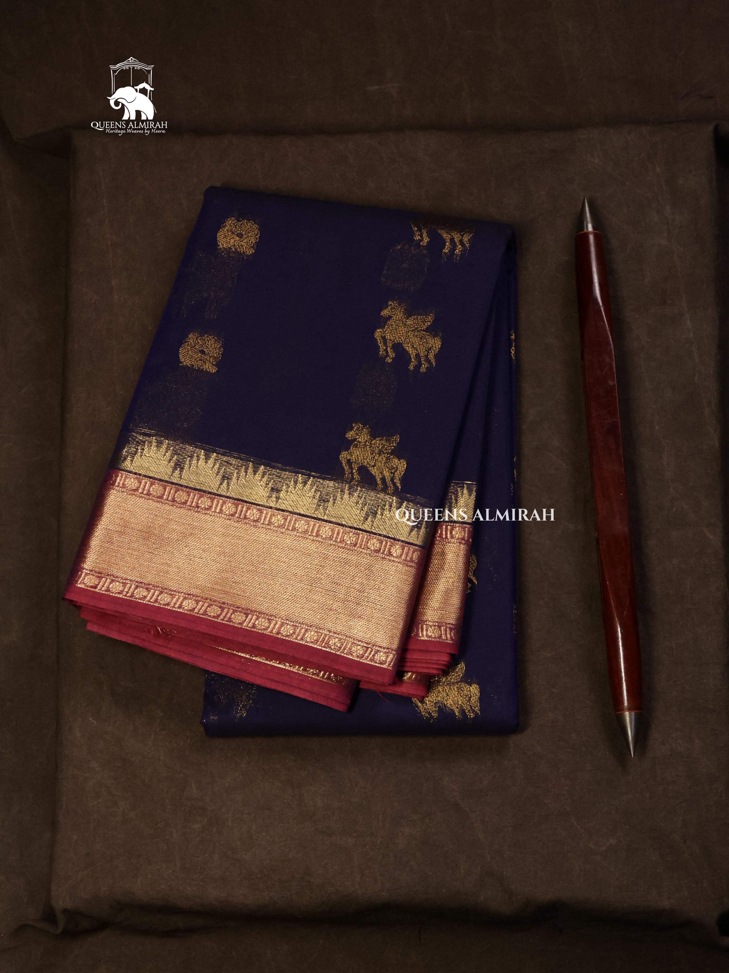 Navy Blue Kanchi Cotton Saree
