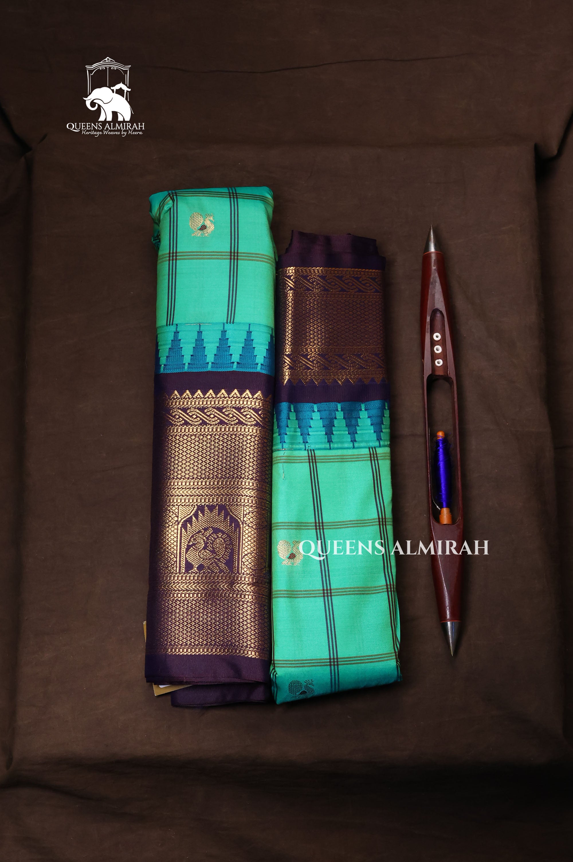 Blue Kattam With Navy Blue Semi Gadwal Silk Saree