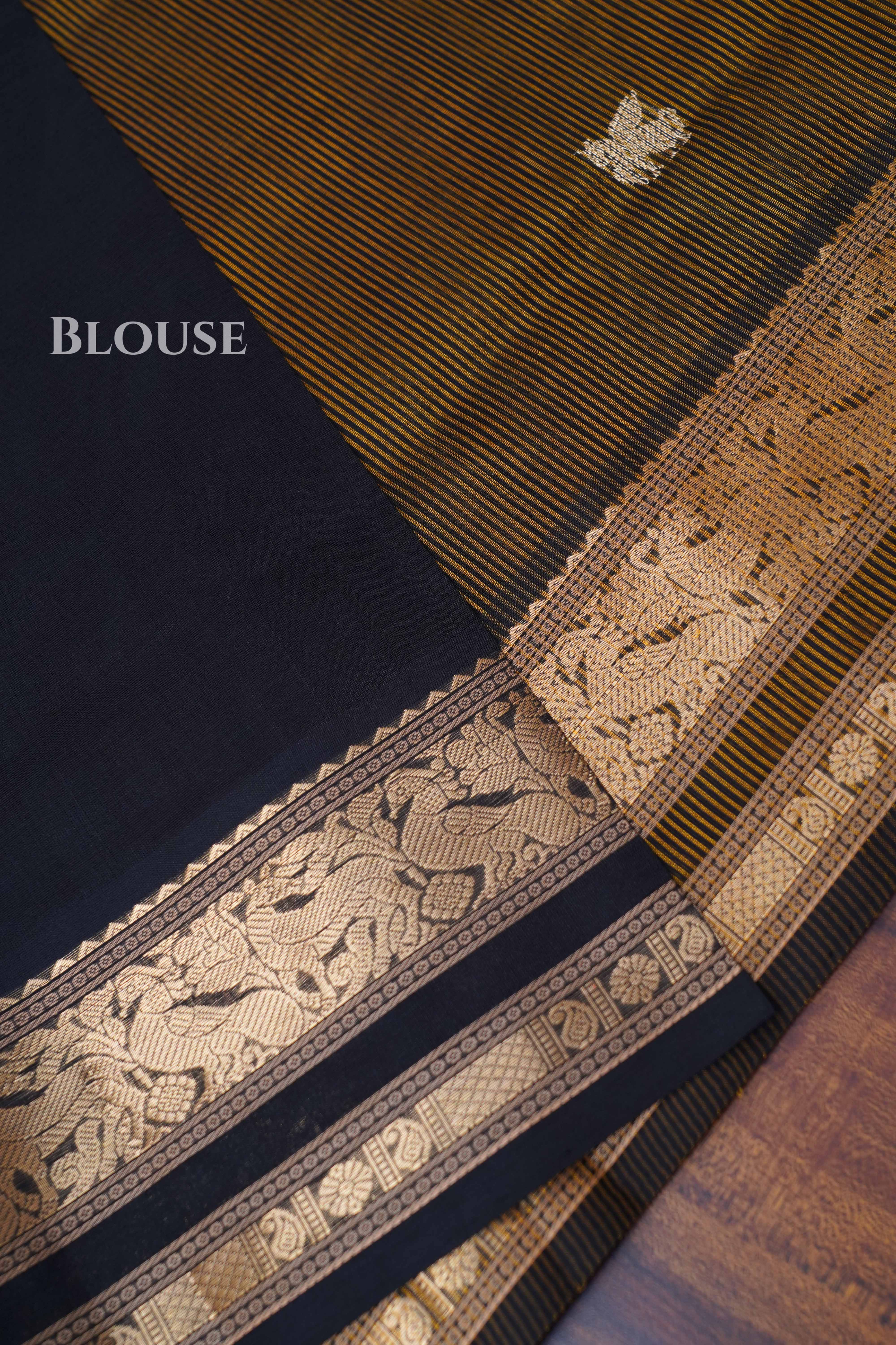 Yellowish Brown Karaikudi Chettinad Silk Cotton Saree