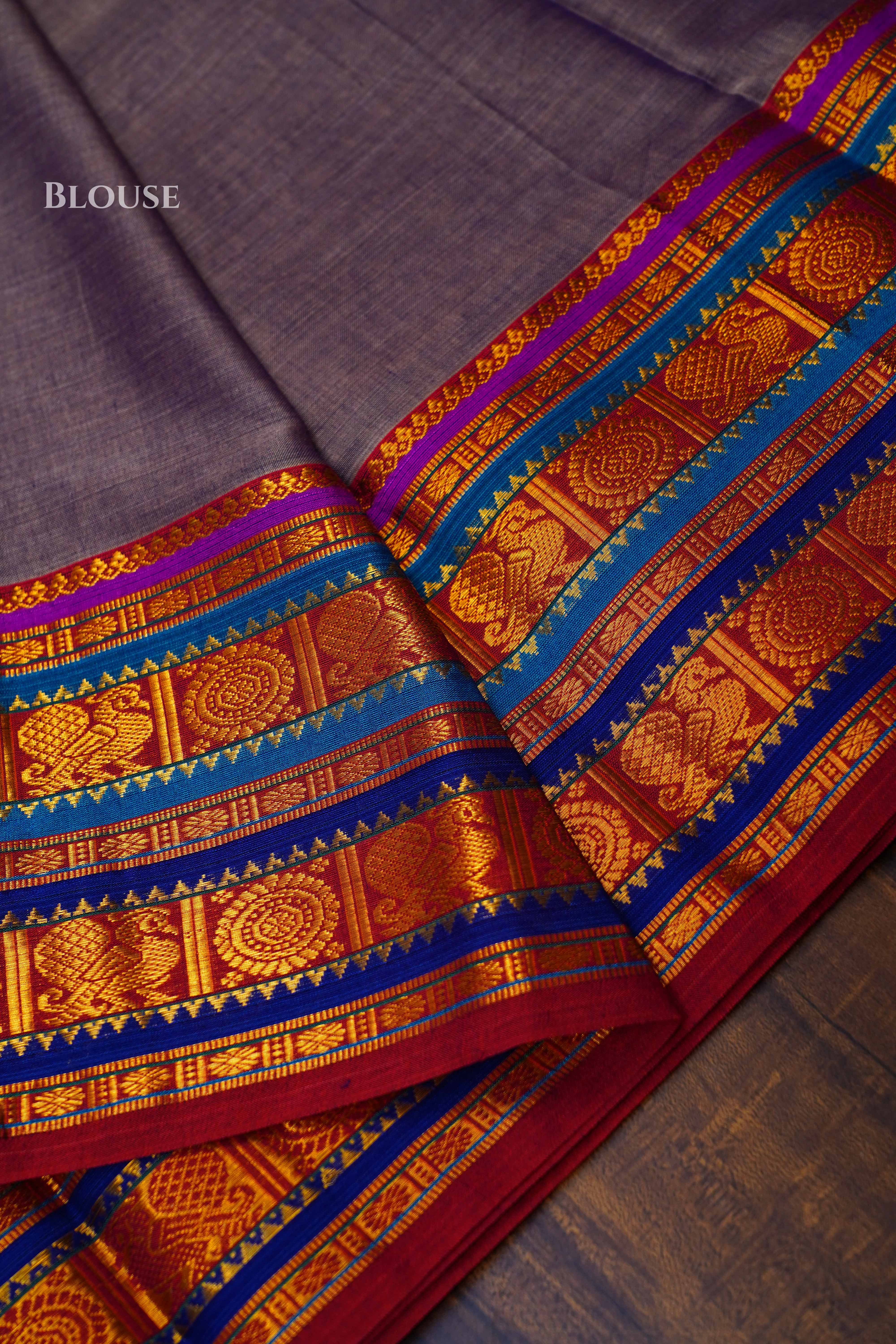Plum Purple Narayanpet Cotton Saree