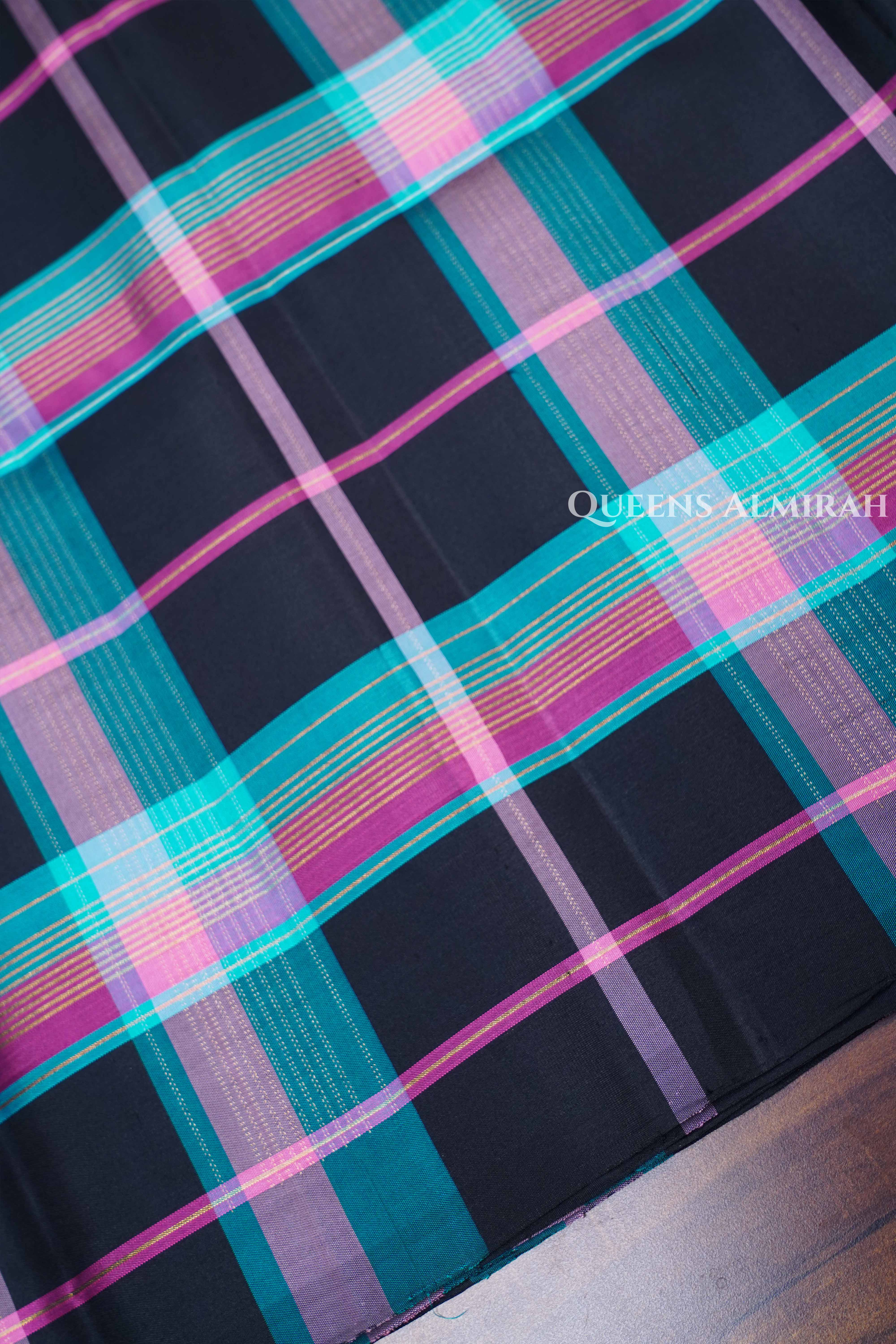 Multi Checks Pure Soft Silk Saree.1