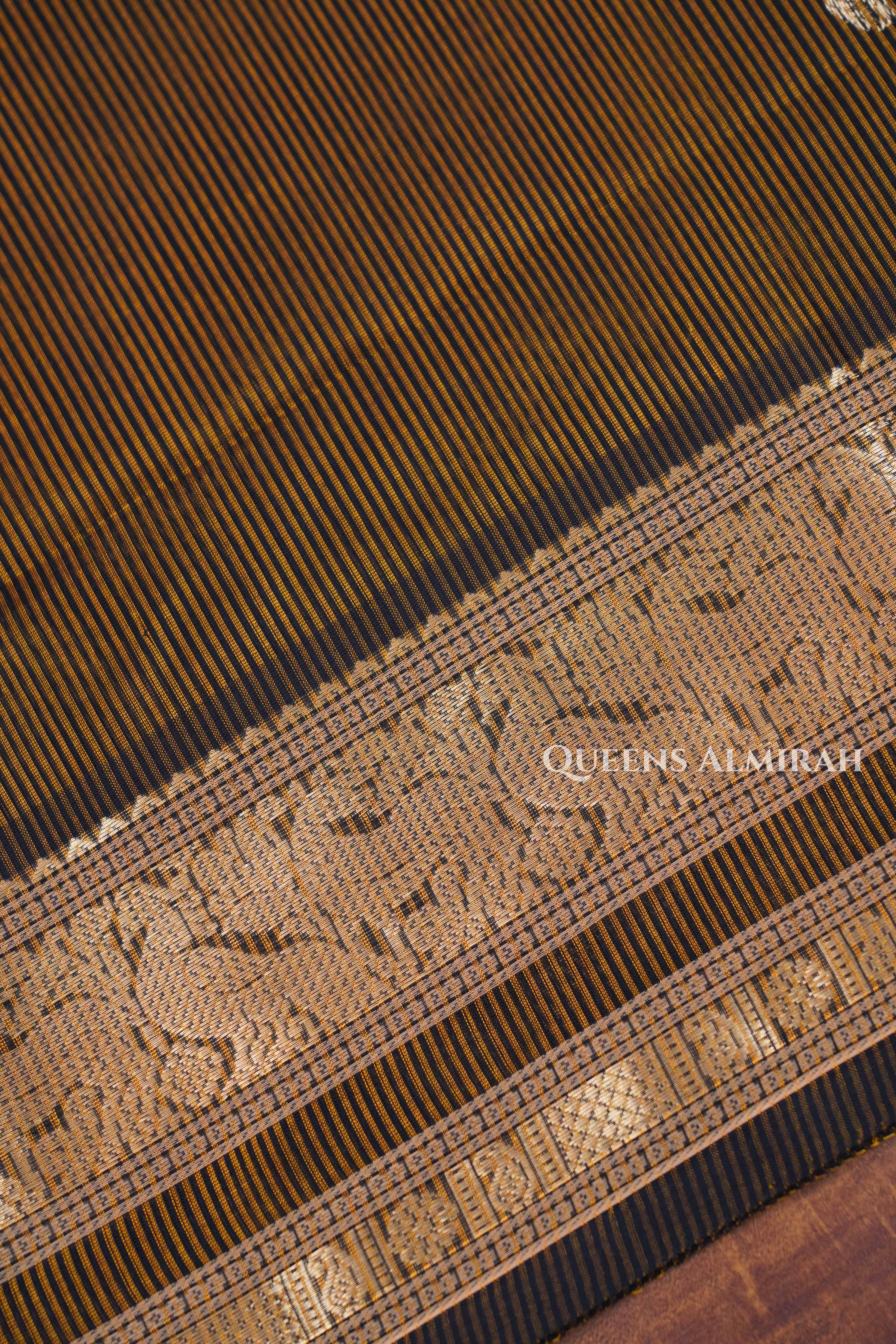 Yellowish Brown Karaikudi Chettinad Silk Cotton Saree