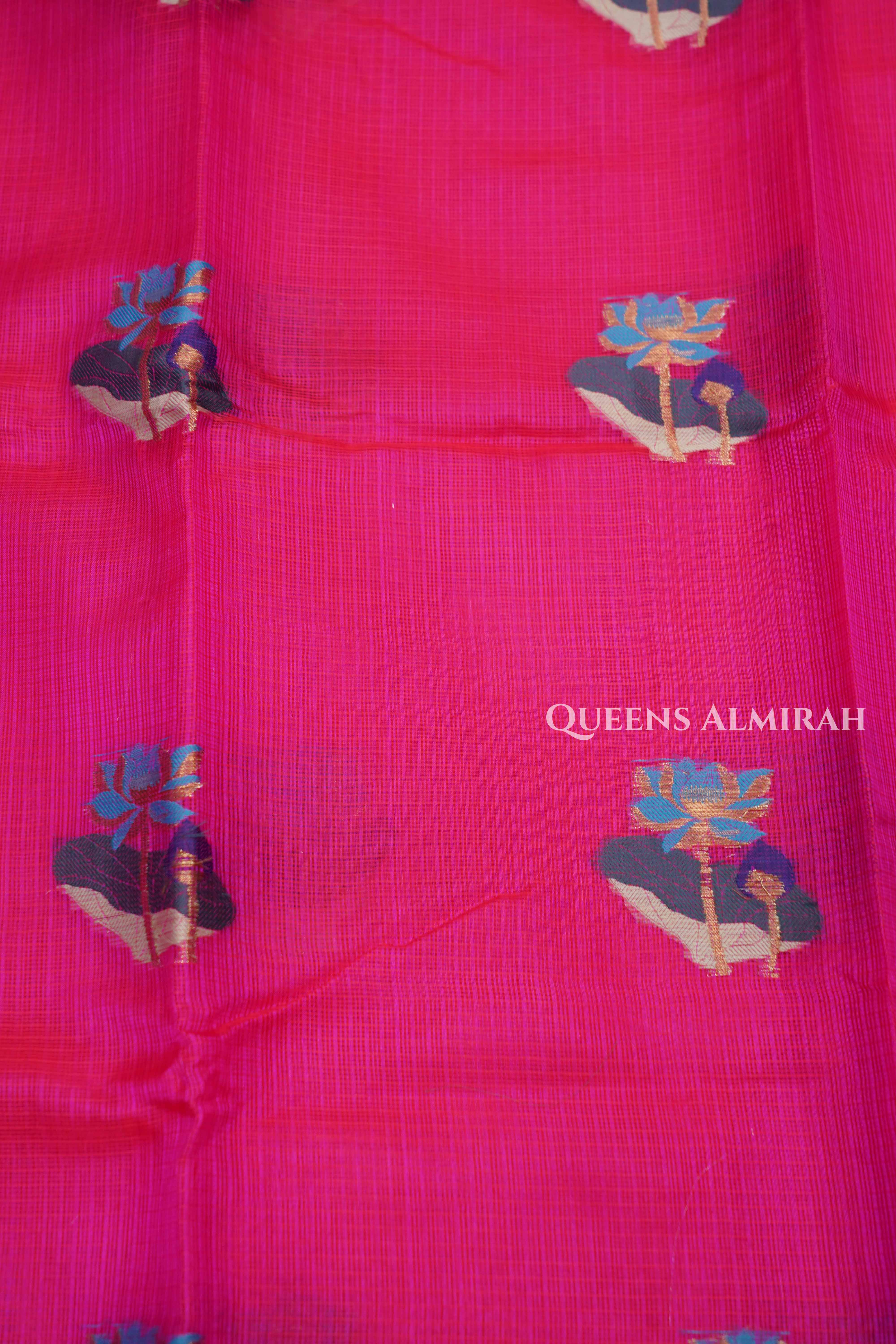 Magenta Pink Pure Kota Silk Saree