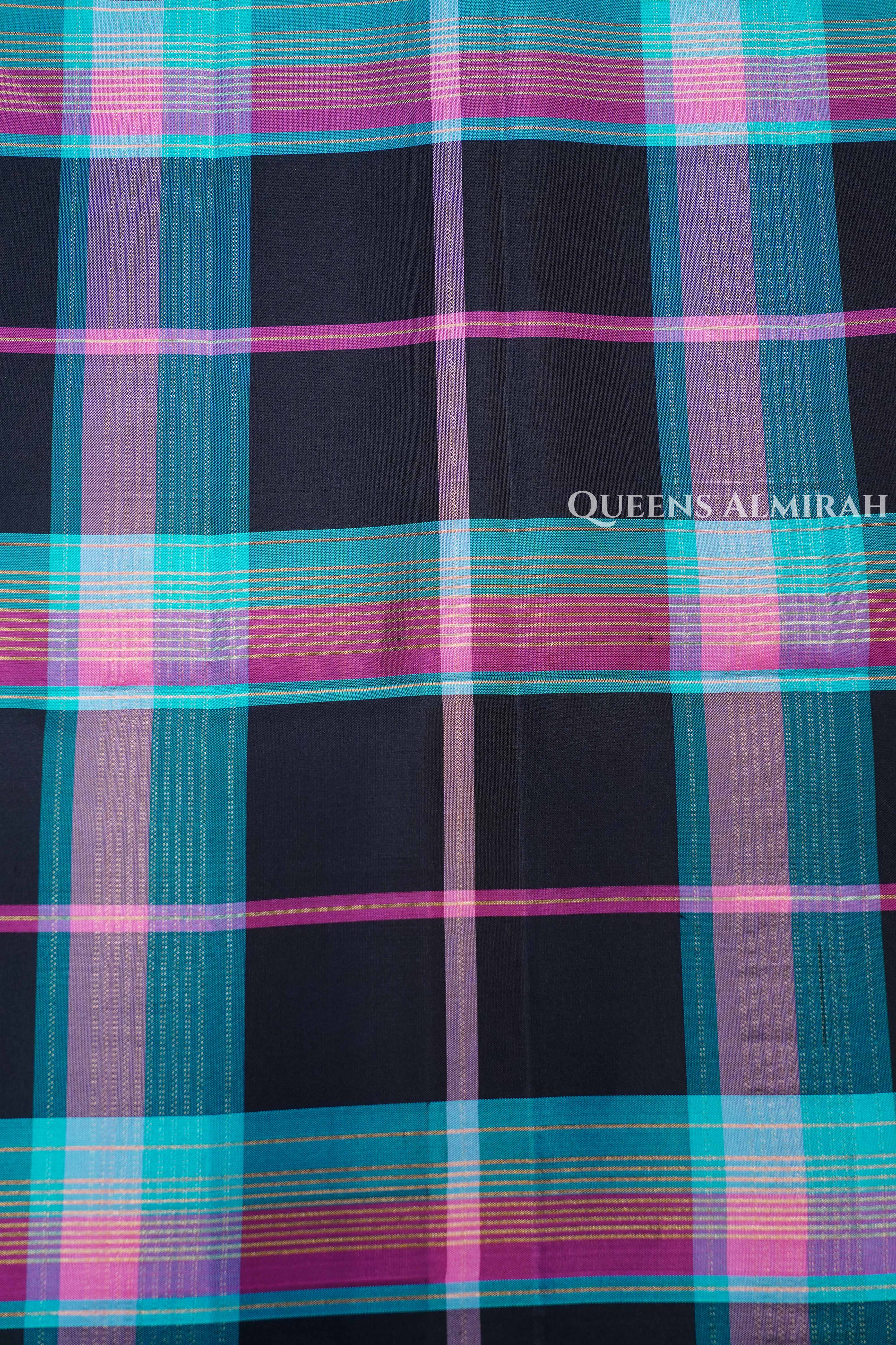 Multi Checks Pure Soft Silk Saree.1