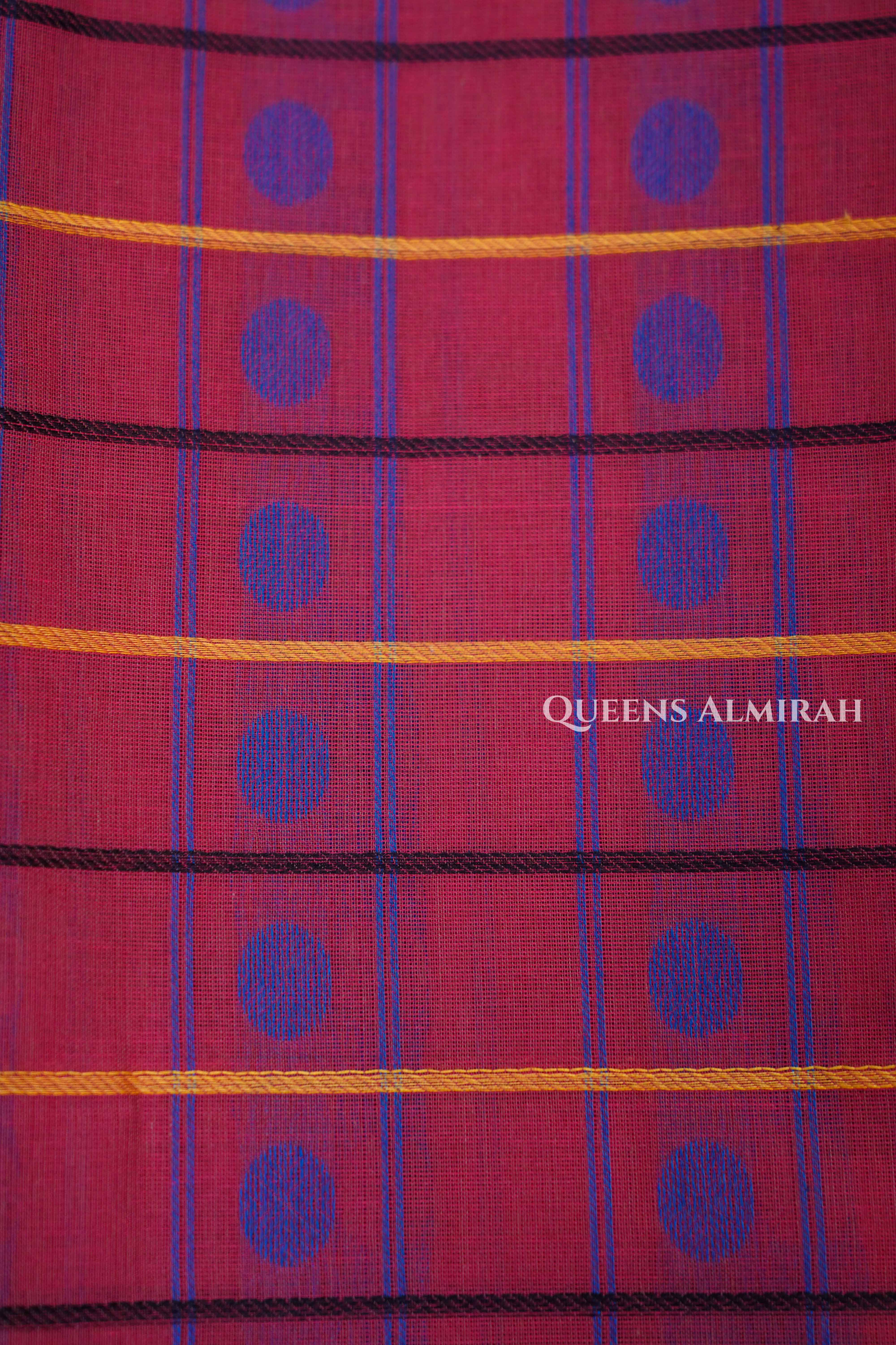 Raspberry Pink Chettinad Cotton Saree