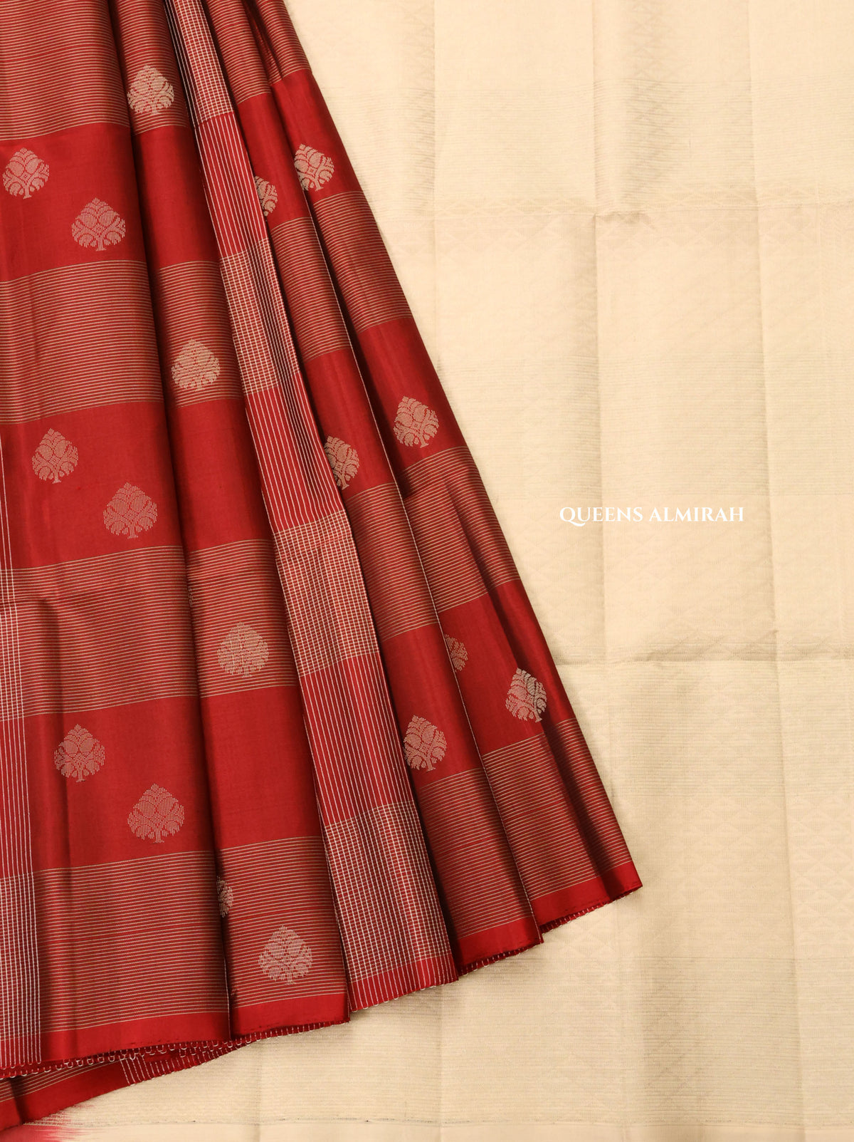 Maroon Vairaoosi Kattam Pure Soft Silk Saree