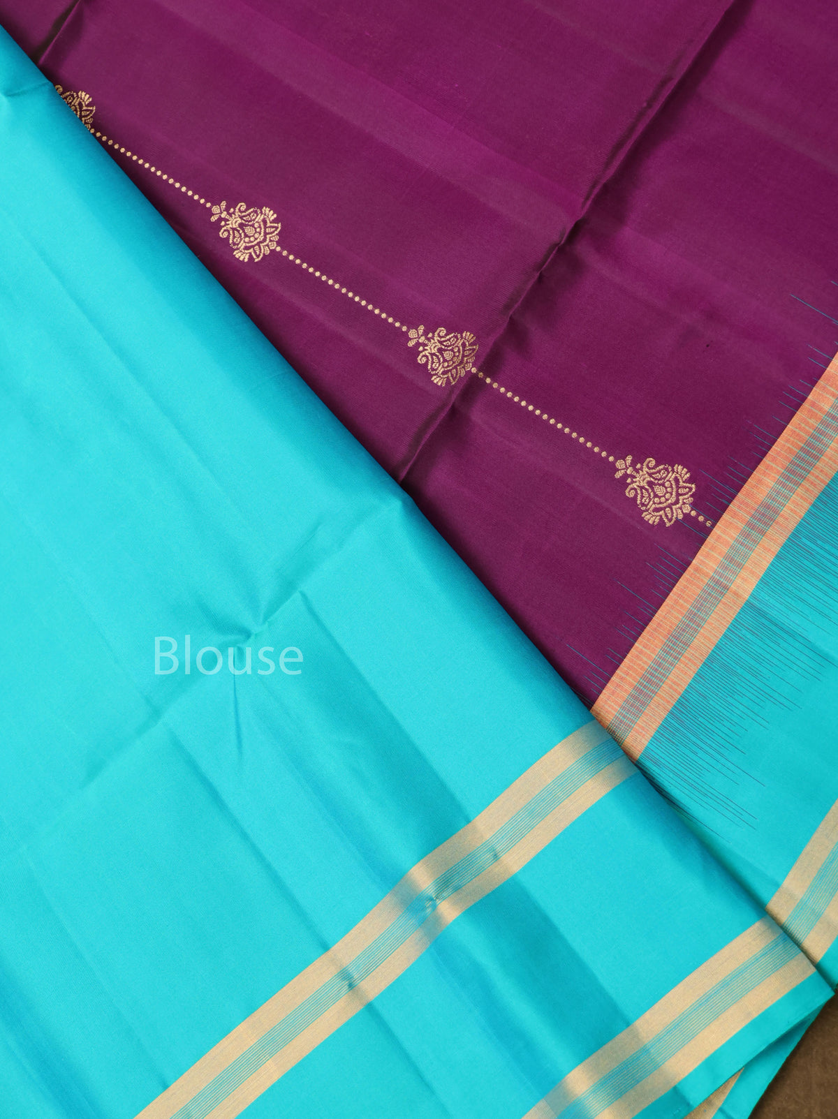 Vadamalli Purple With Blue Pure Soft Silk Saree