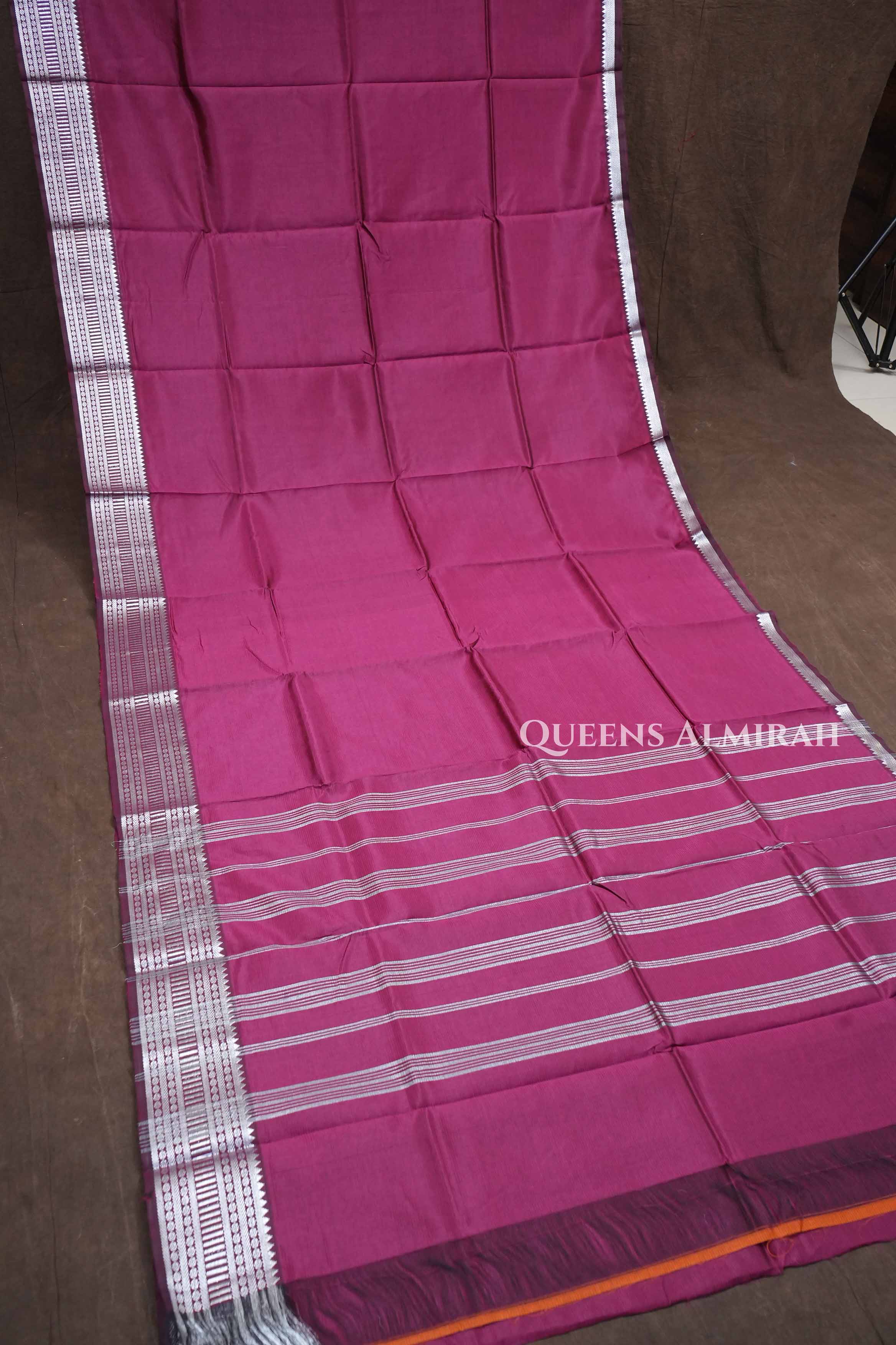 Maroon Mangalgiri Saree