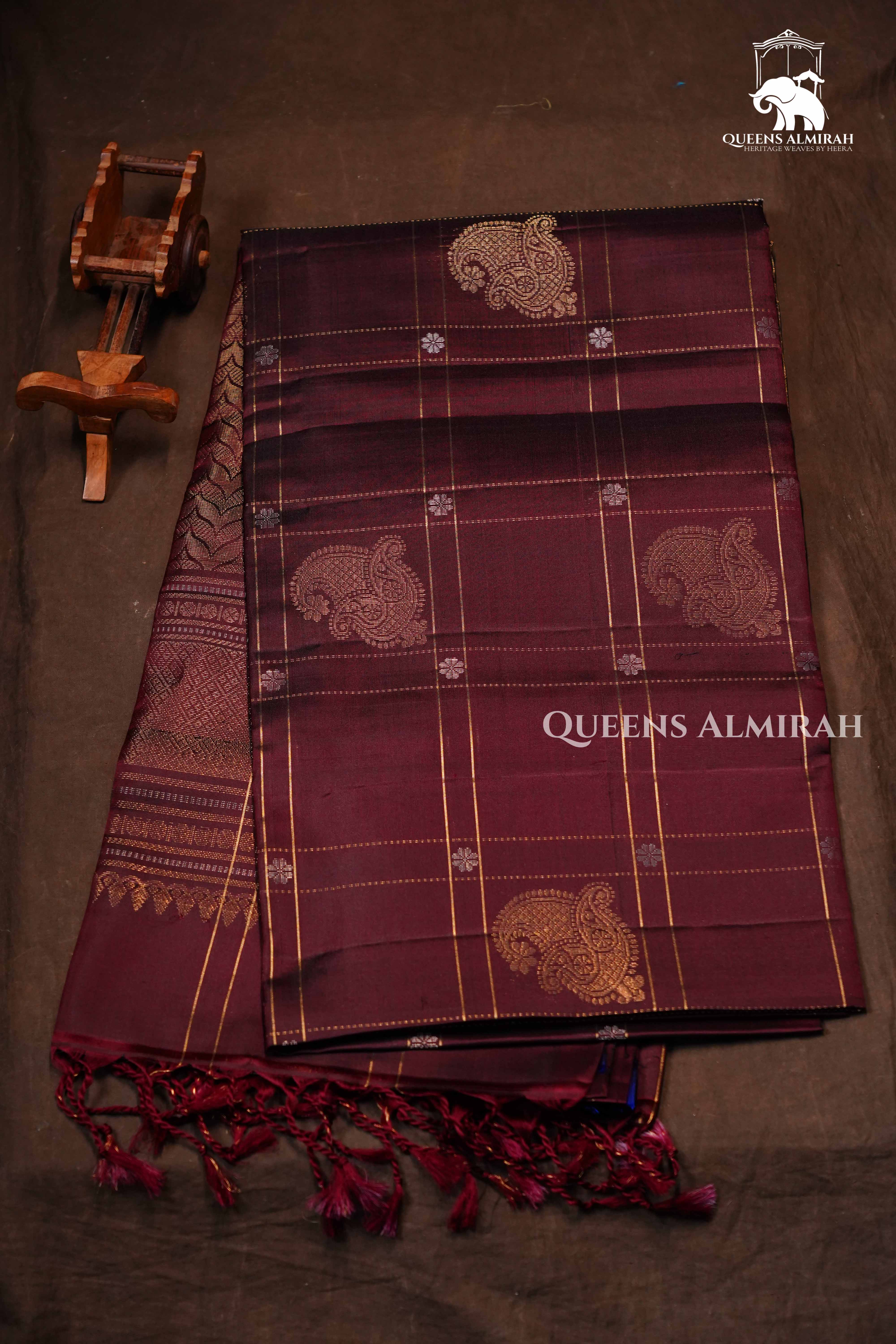 Wine Berry Pure Soft Silk Saree