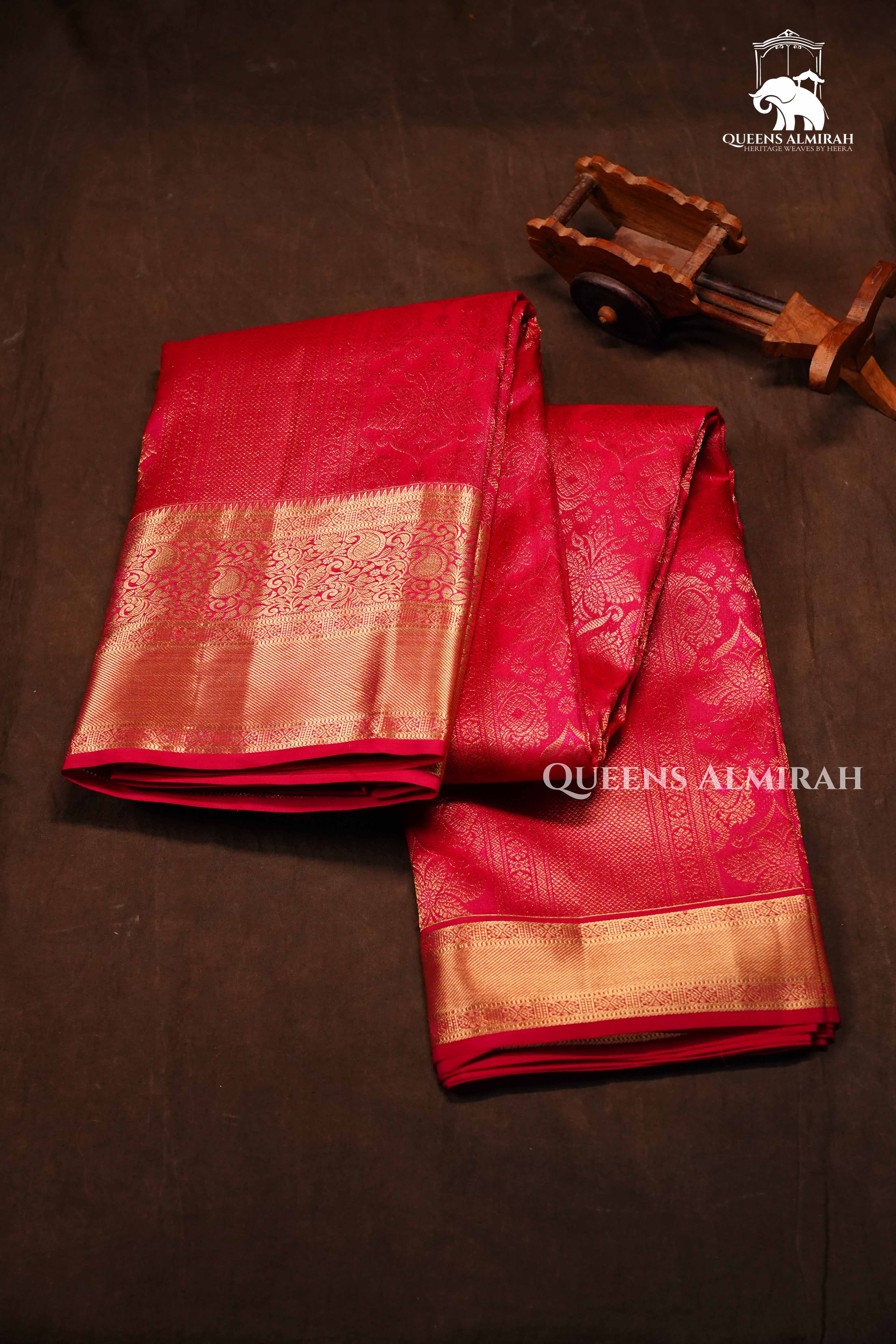 Dark Pink Pure Kanchivaram Silk Saree