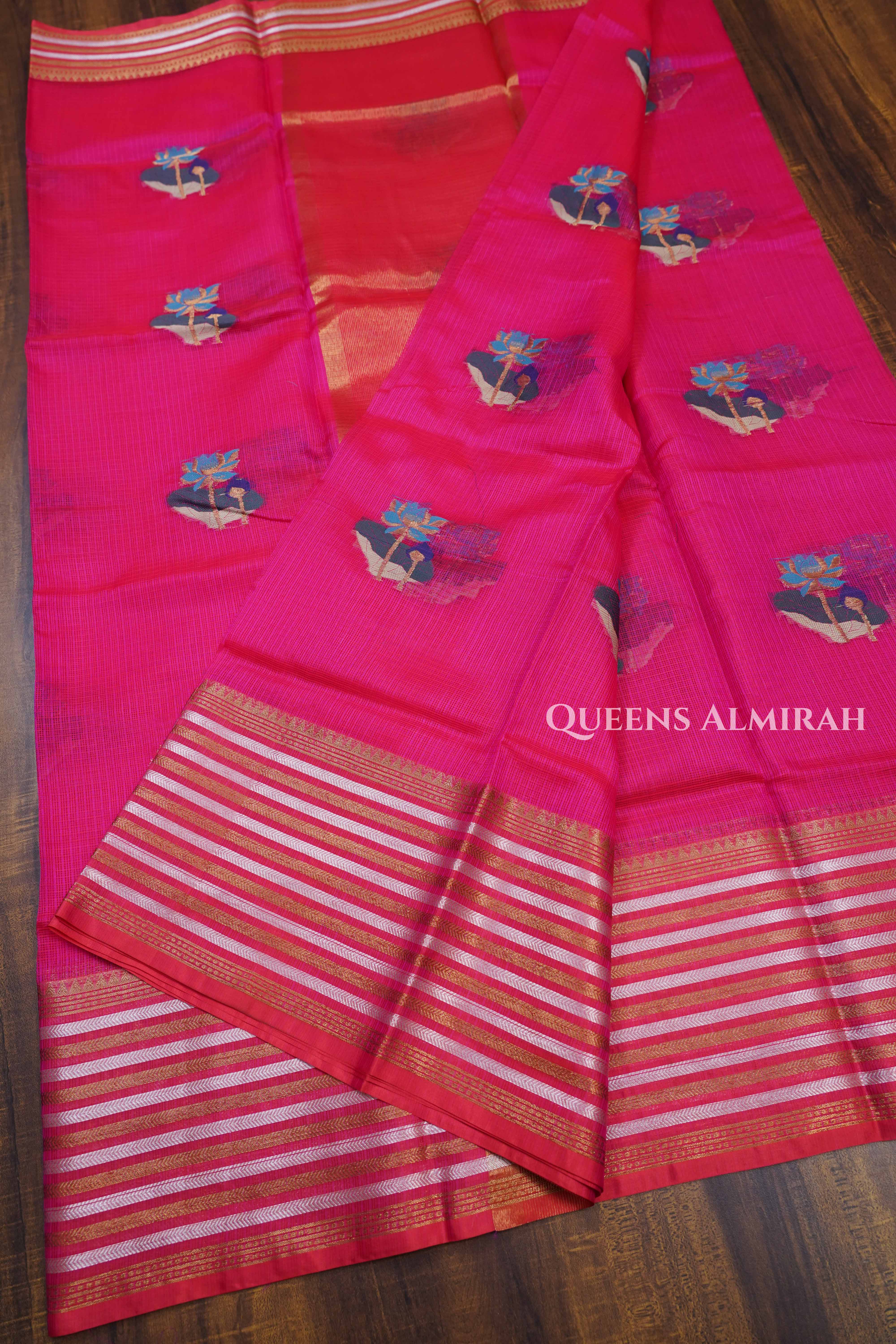 Magenta Pink Pure Kota Silk Saree