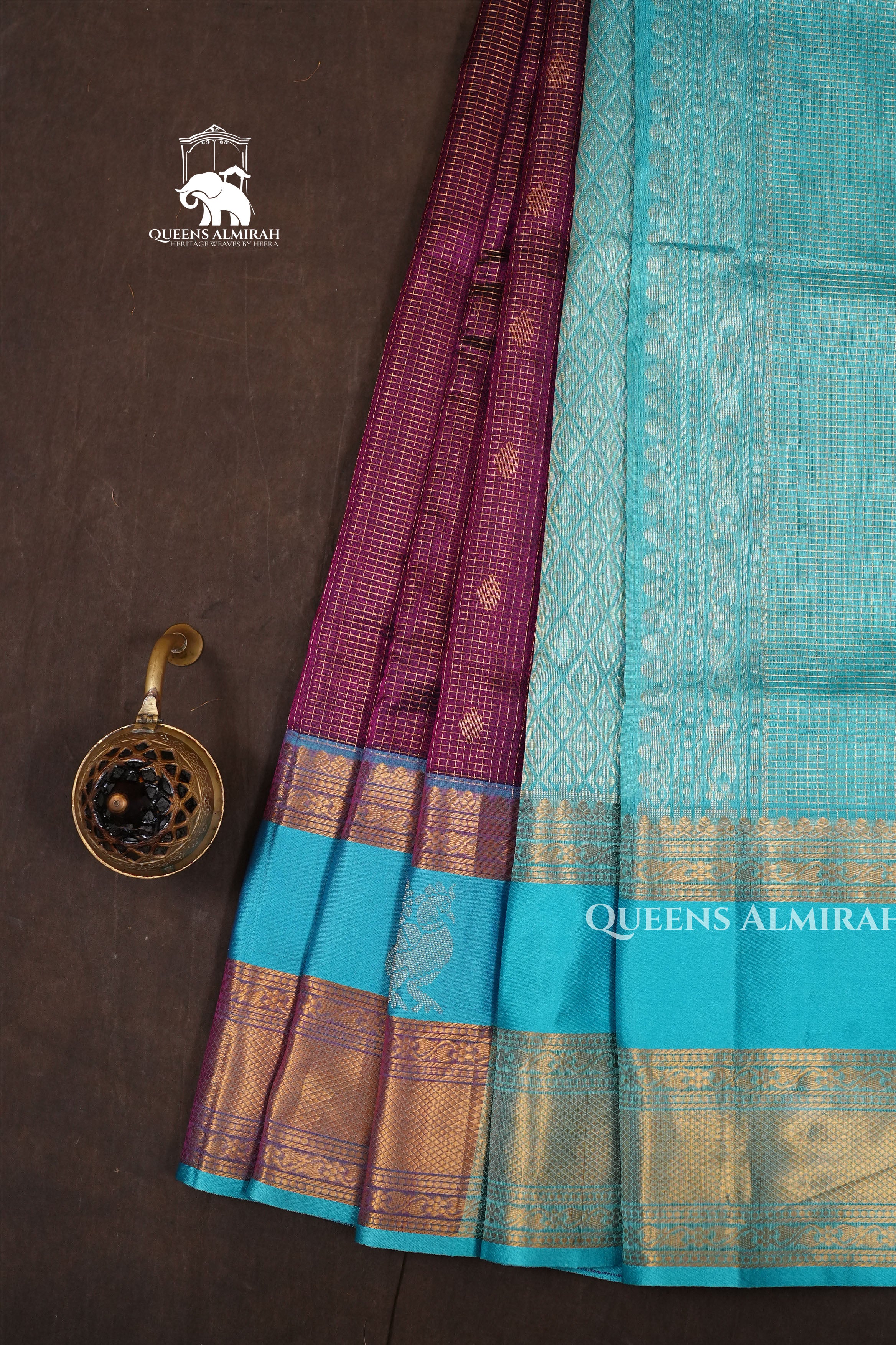 Purple With Blue Pure Silk Cotton Saree