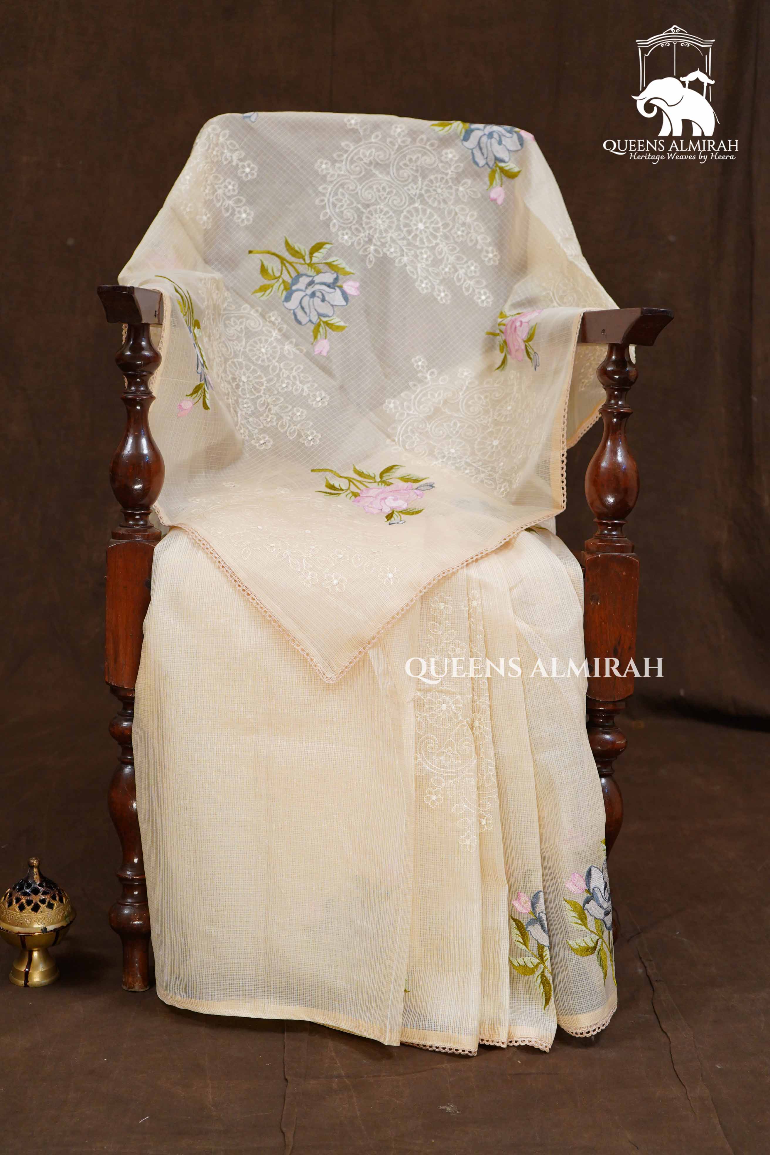 Off White Semi Kota Silk Cotton Saree