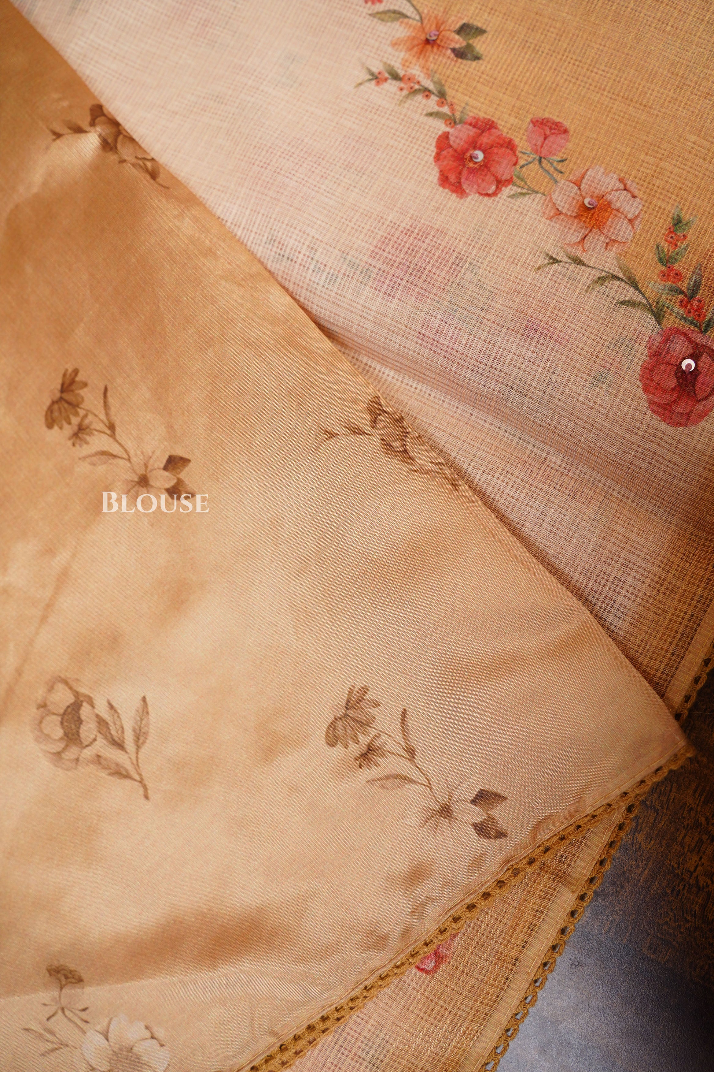 Sandal Semi Kota Silk Cotton Saree