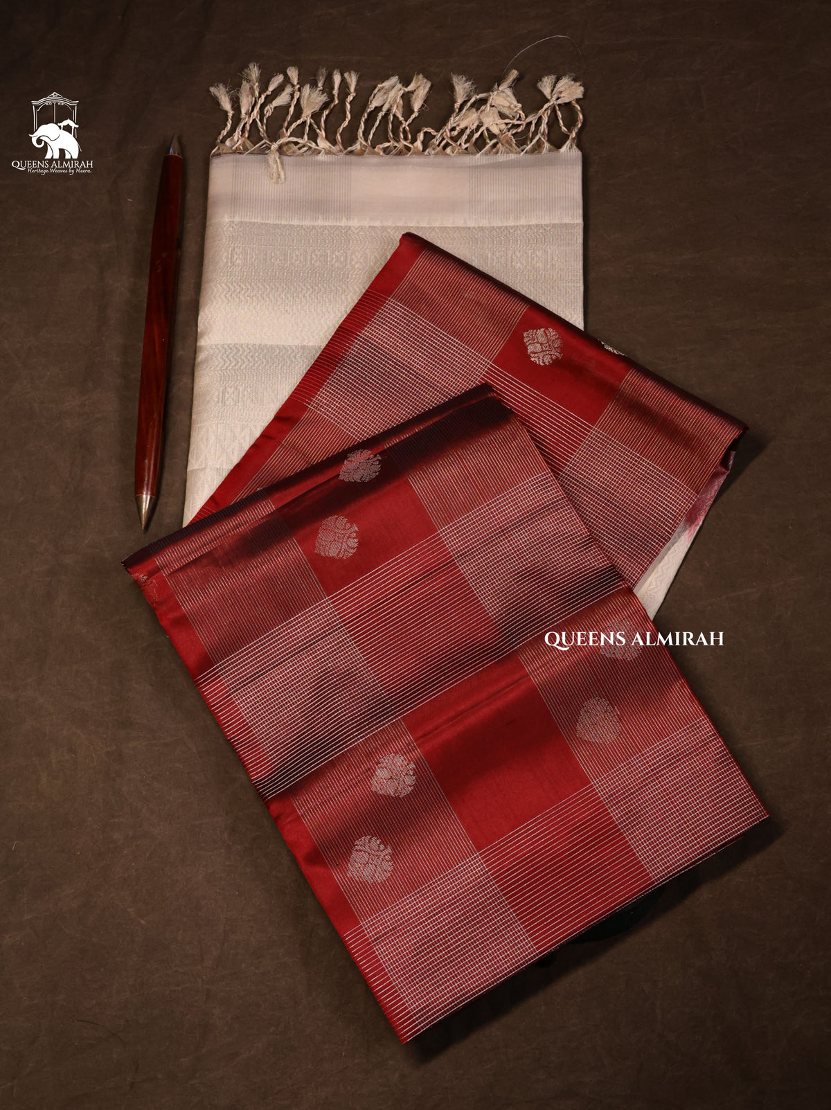 Maroon Vairaoosi Kattam Pure Soft Silk Saree