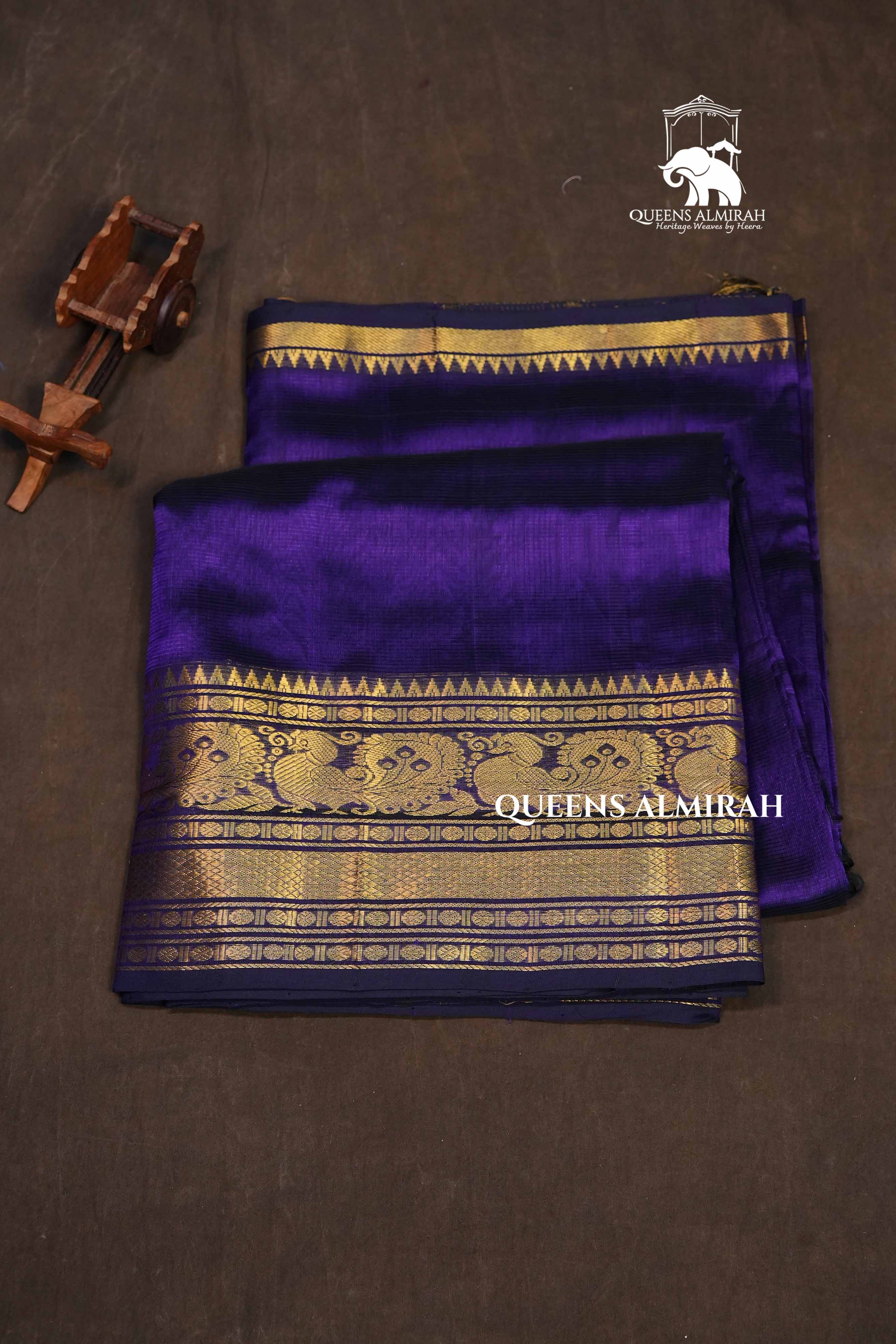 Brinjal Purple Pure Silk Cotton Saree