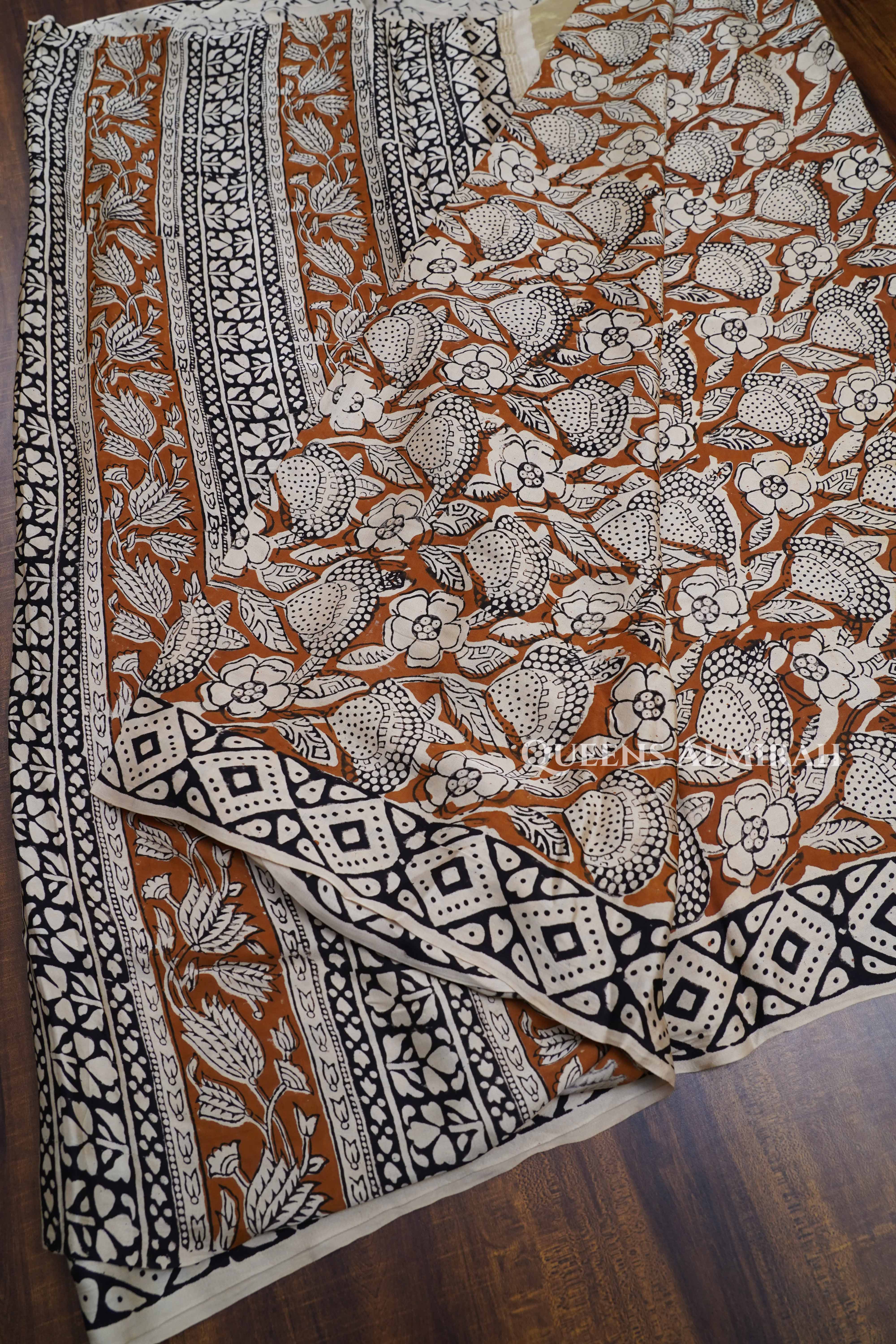 Pumpkin Orange Modal Silk Saree