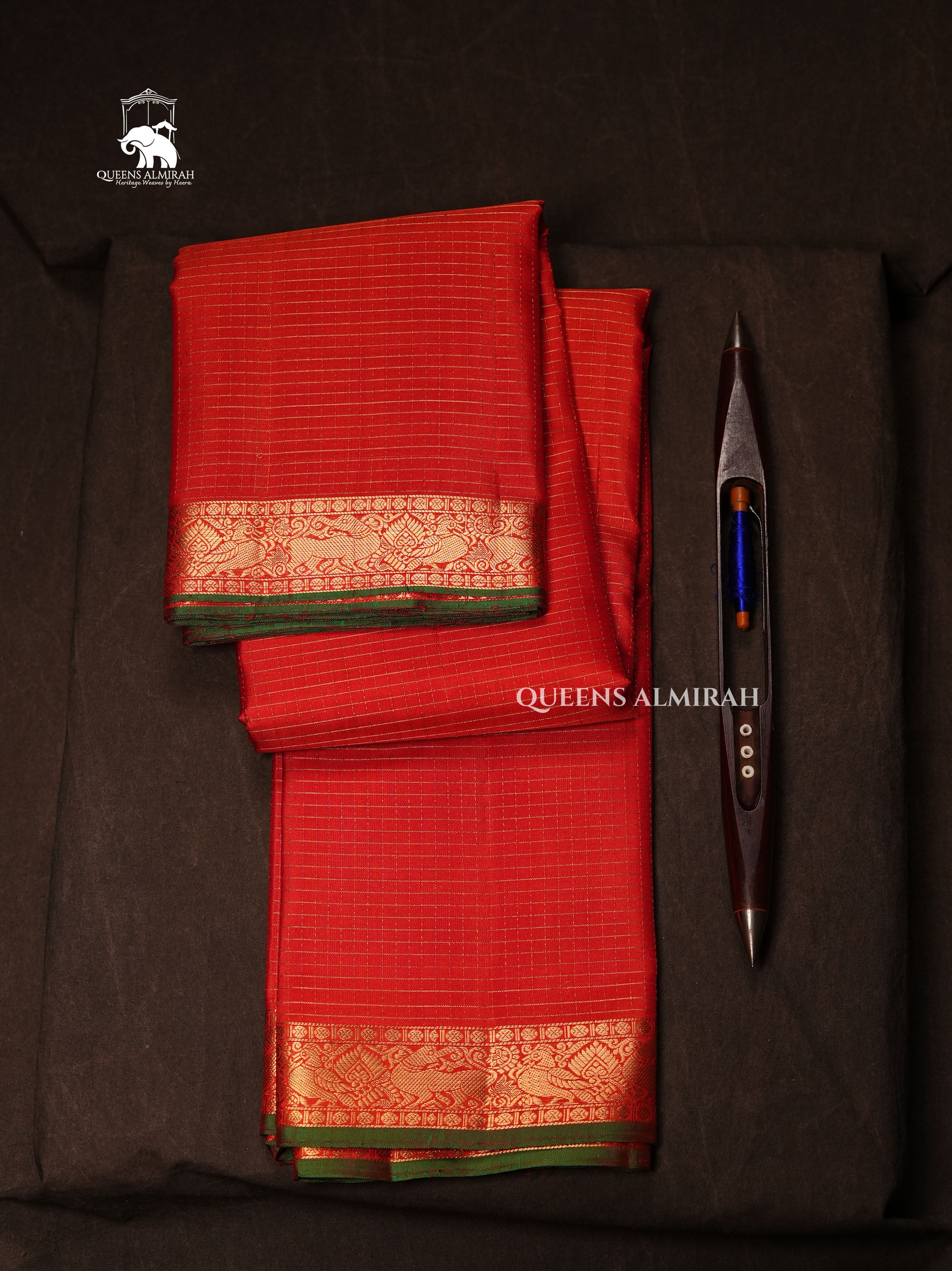 Tomato Orange Pure Kanchivaram Silk Saree