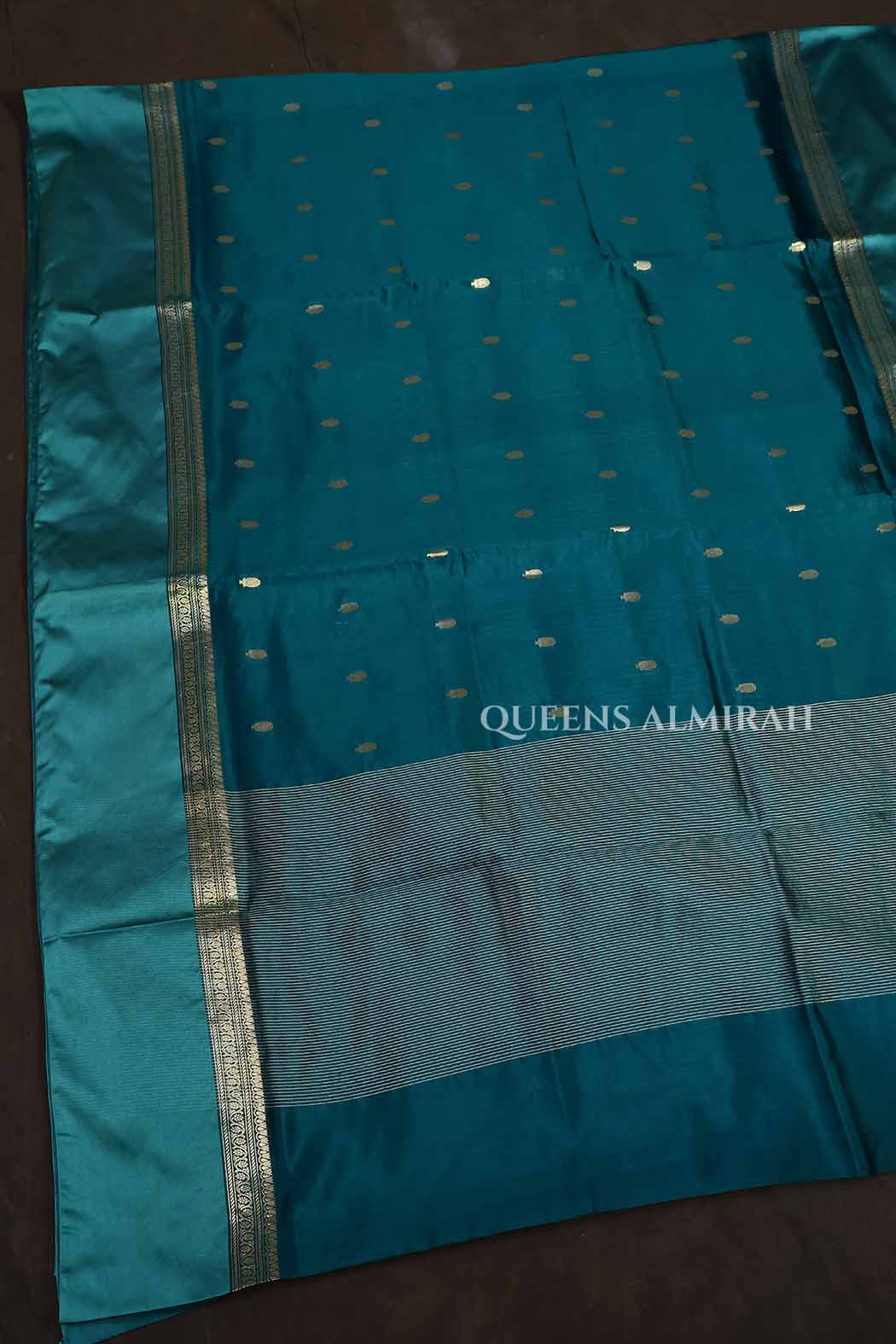 Dark Green Pure Banarasi Soft Silk Saree
