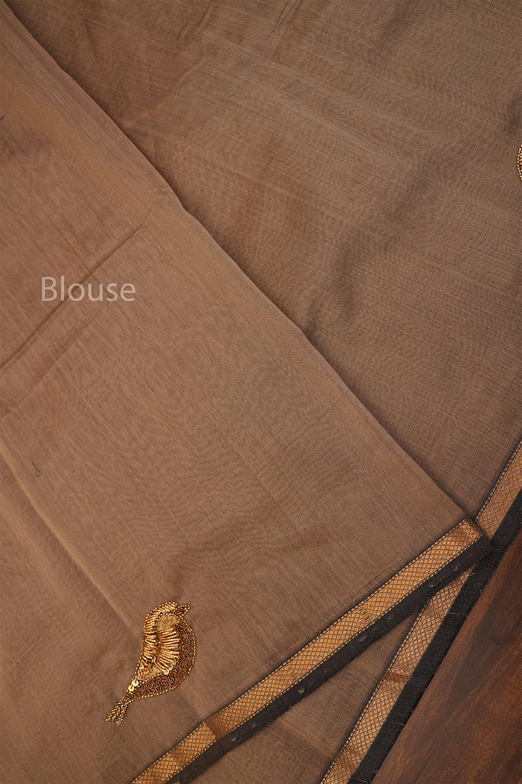 Golden Sand Singara Chittu Handloom Maheshwari Silk Cotton Saree