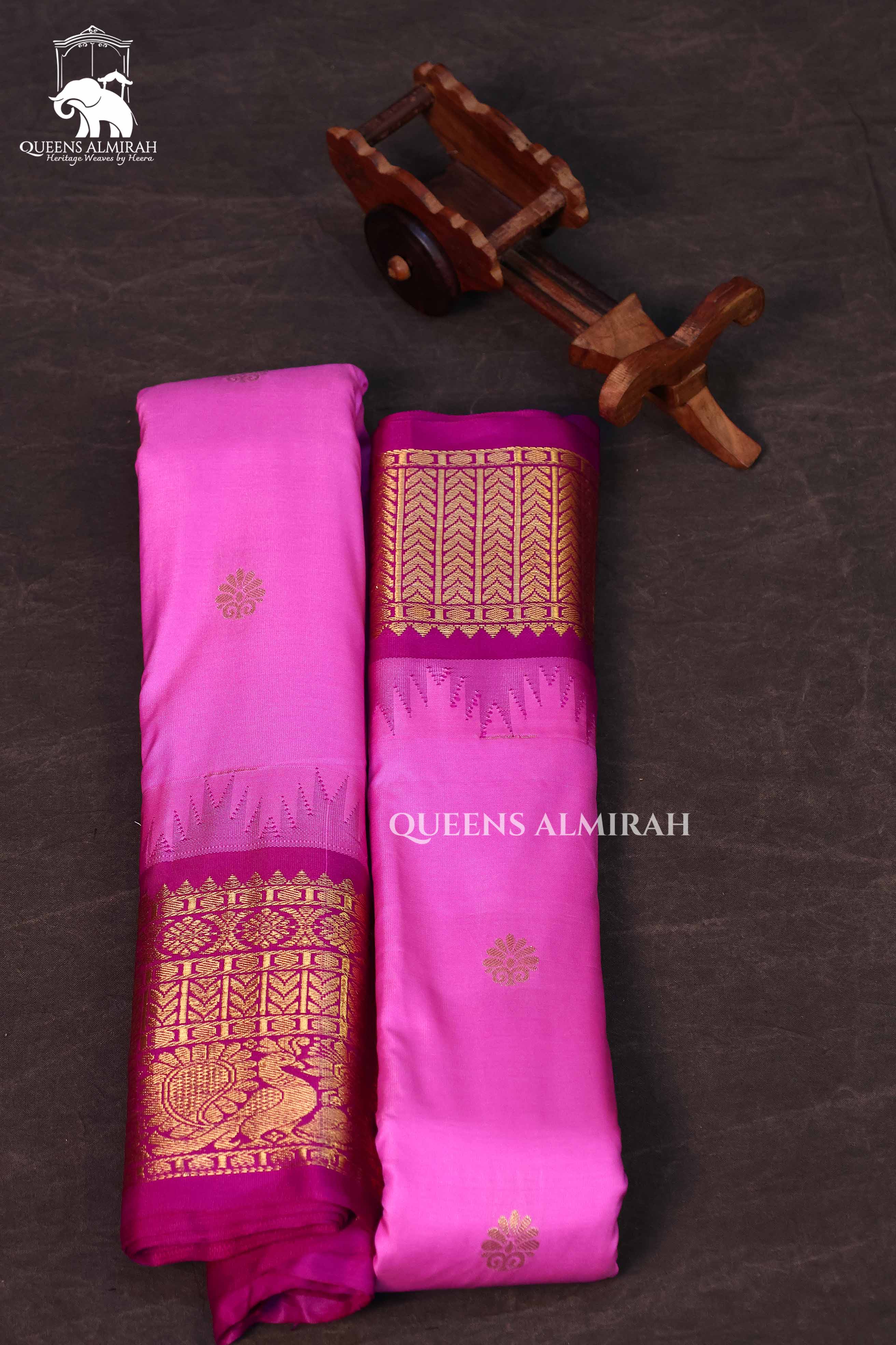 Pink Semi Gadwal Silk Saree