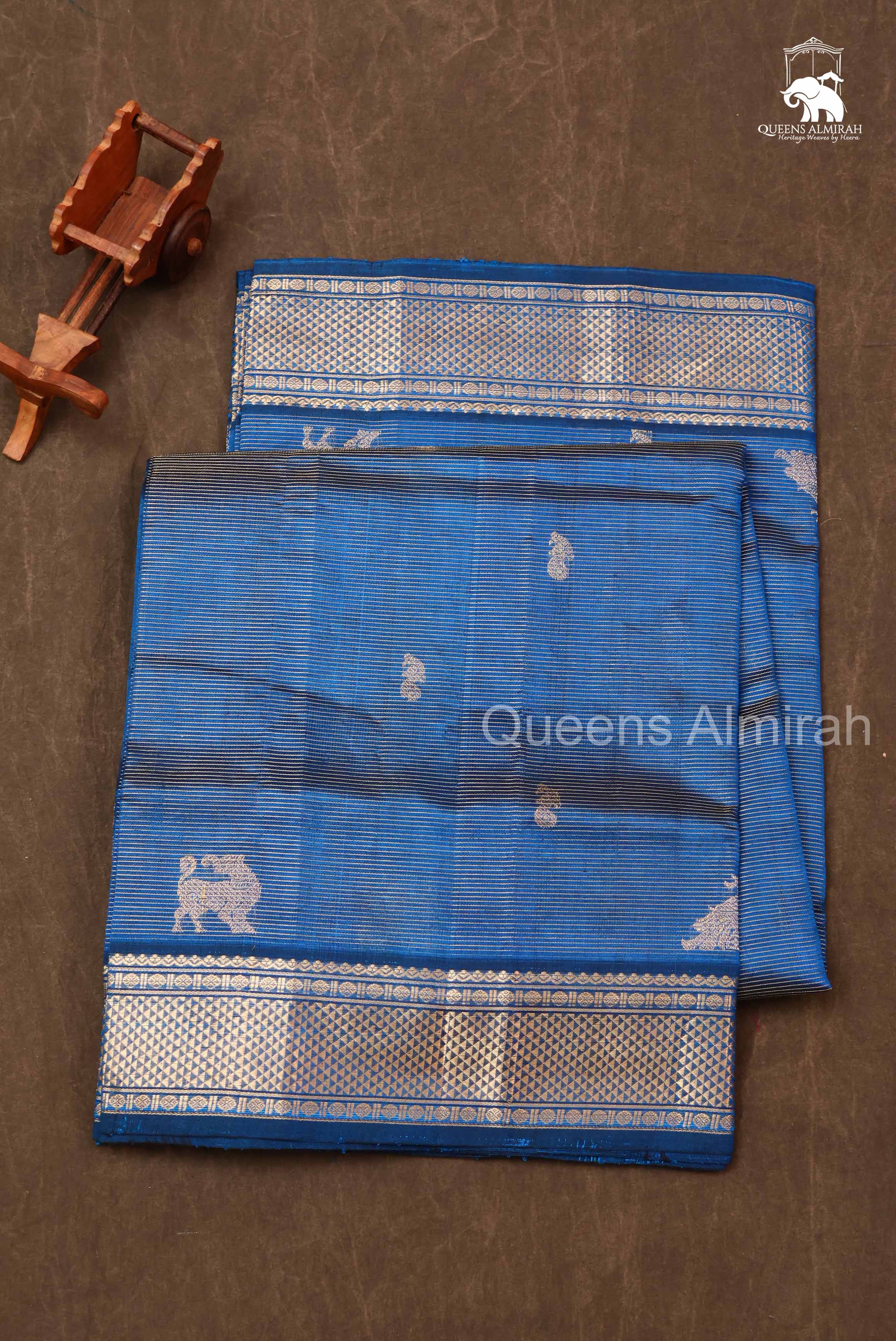 Blue Chettinad Silk Cotton Saree
