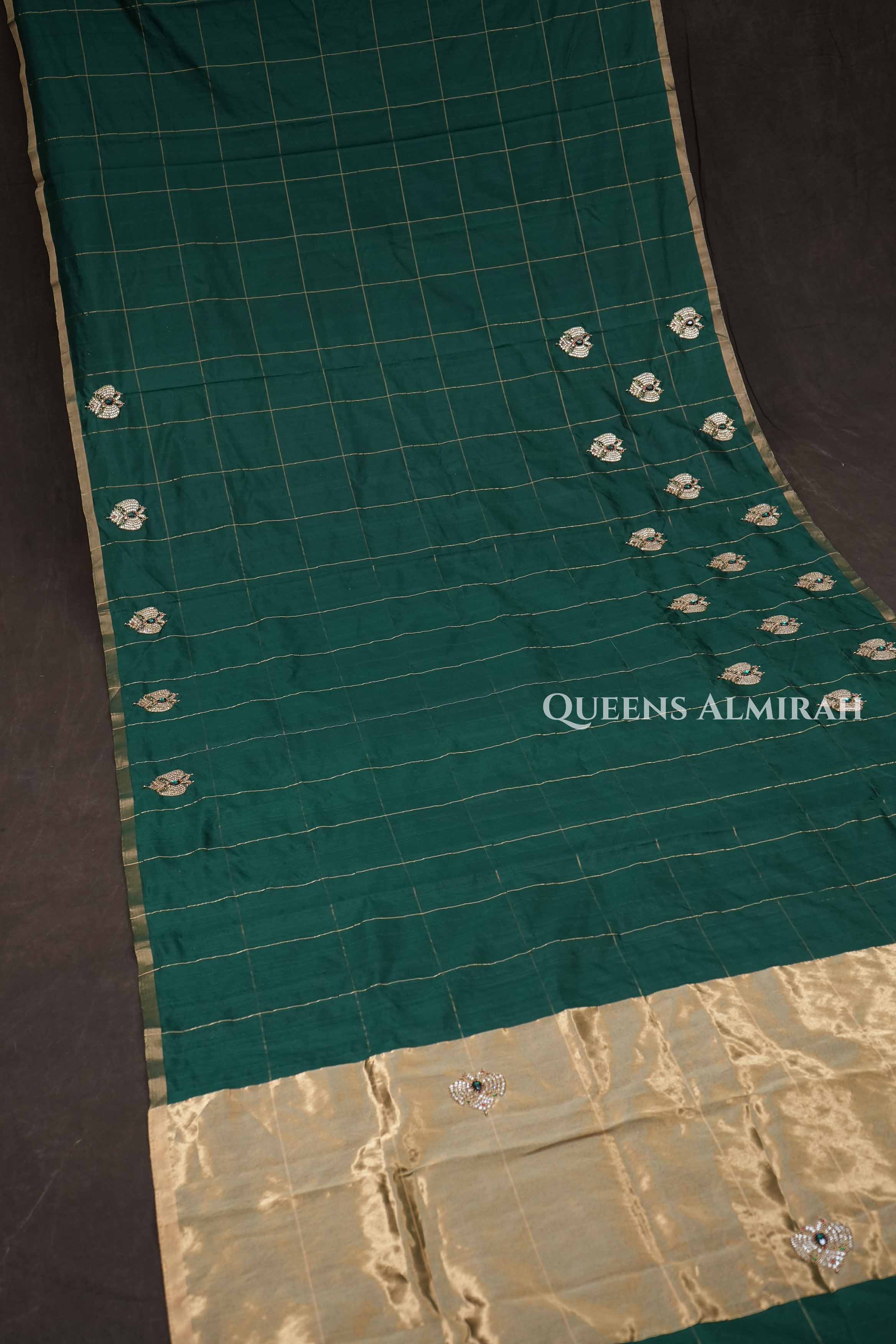 Ms Blue Ganda Berunda Chanderi Silk Saree